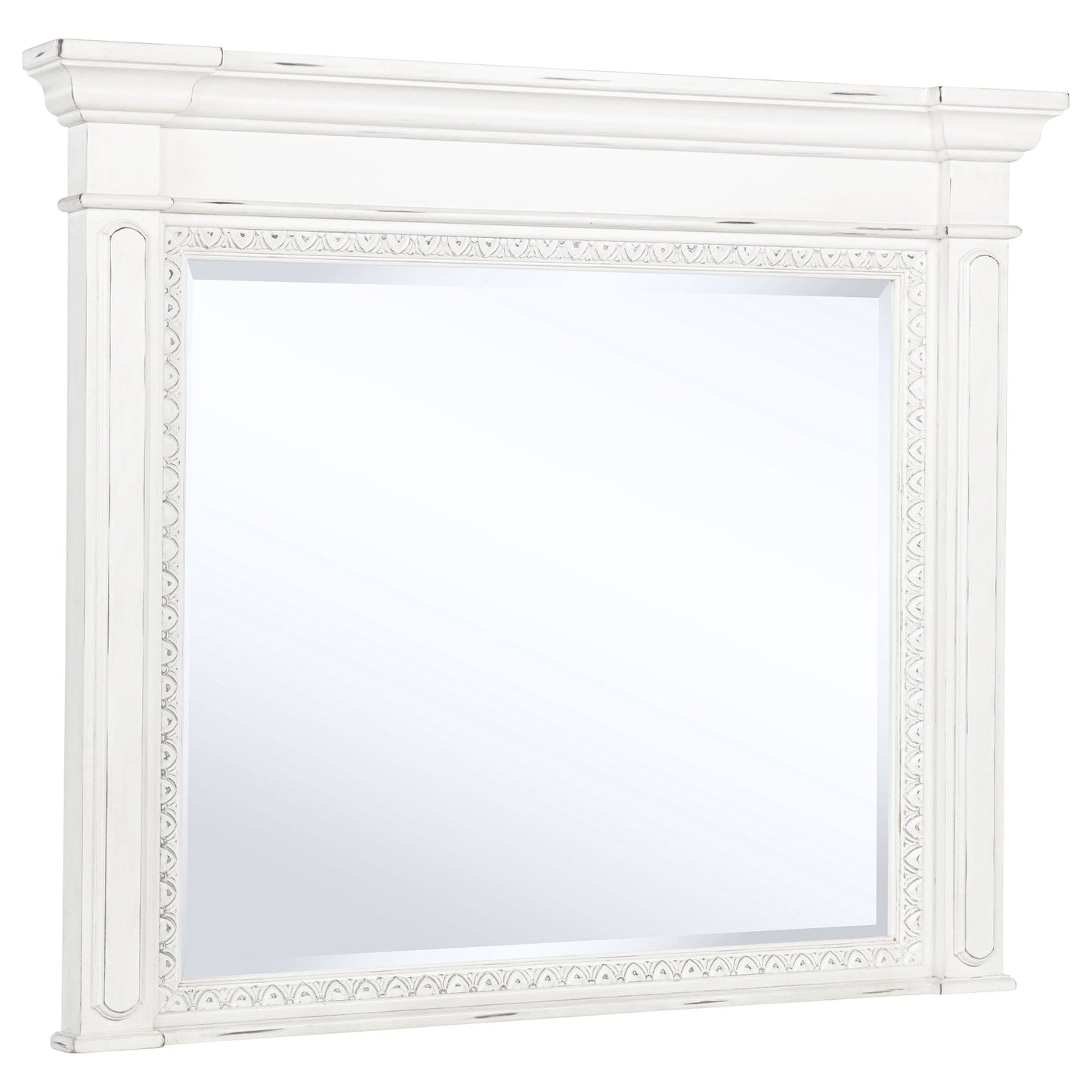 Ensemble de chambre à coucher McKinney 4 pièces avec lit king size Eastern, blanc vintage