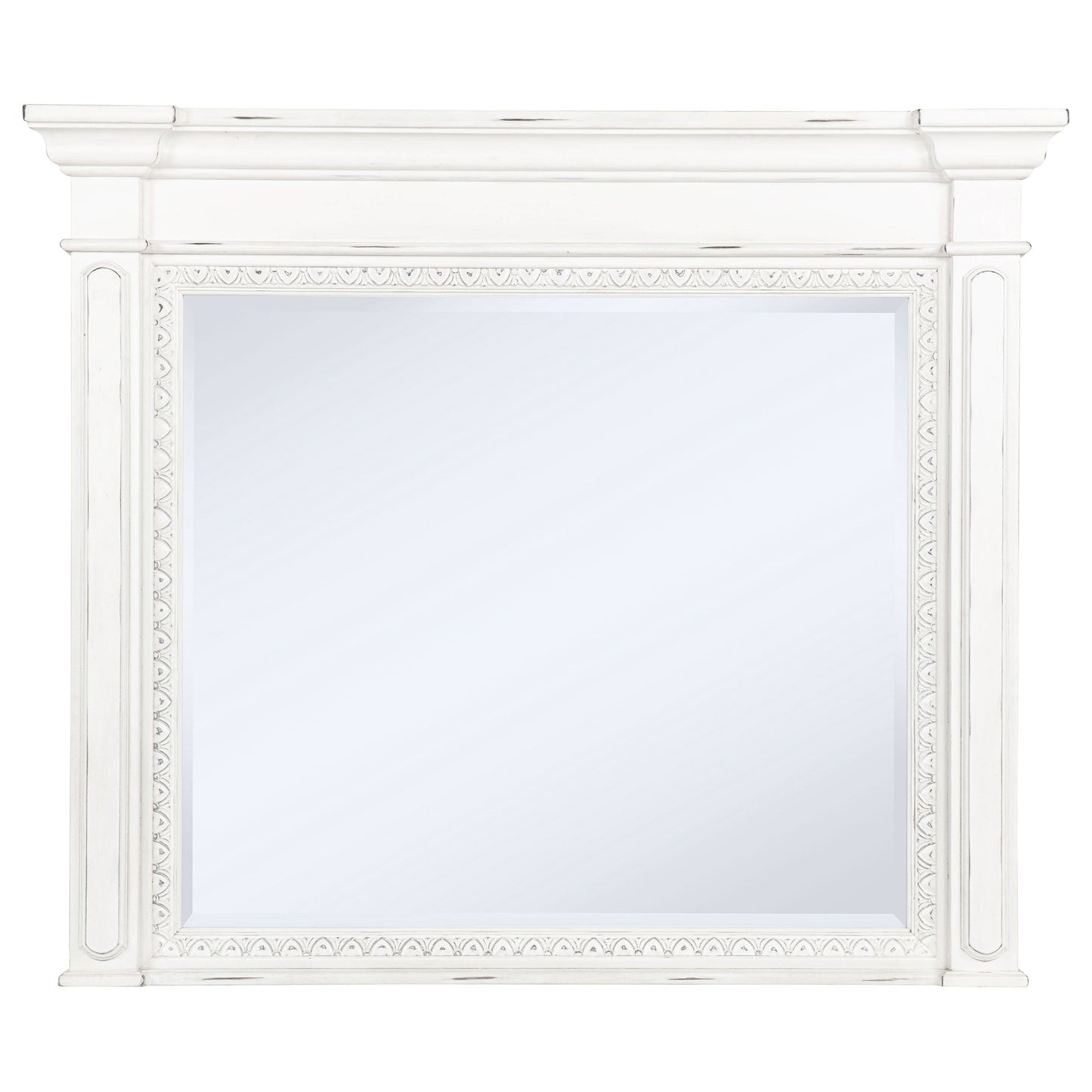 Ensemble de chambre à coucher McKinney 4 pièces California King blanc vintage