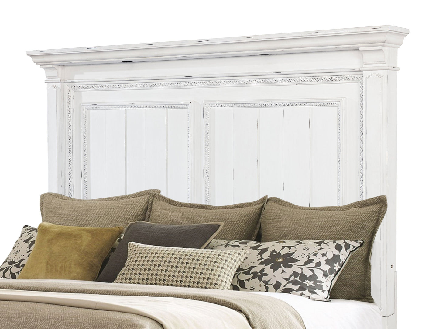 Lit à panneau lumineux LED McKinney Queen blanc vintage