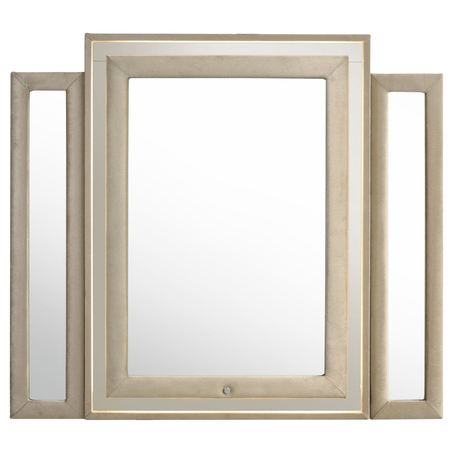 Miroir de coiffeuse LED Lorient Ivoire et Camel