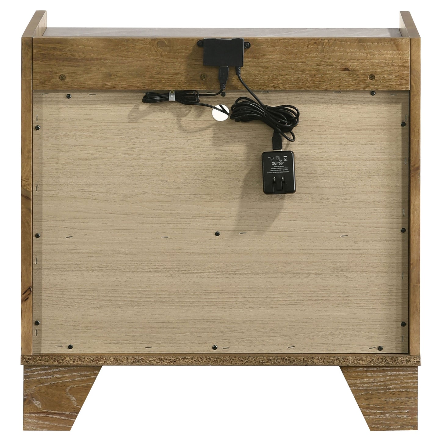 Table de chevet LED Henderson à 1 tiroir en chêne moyen