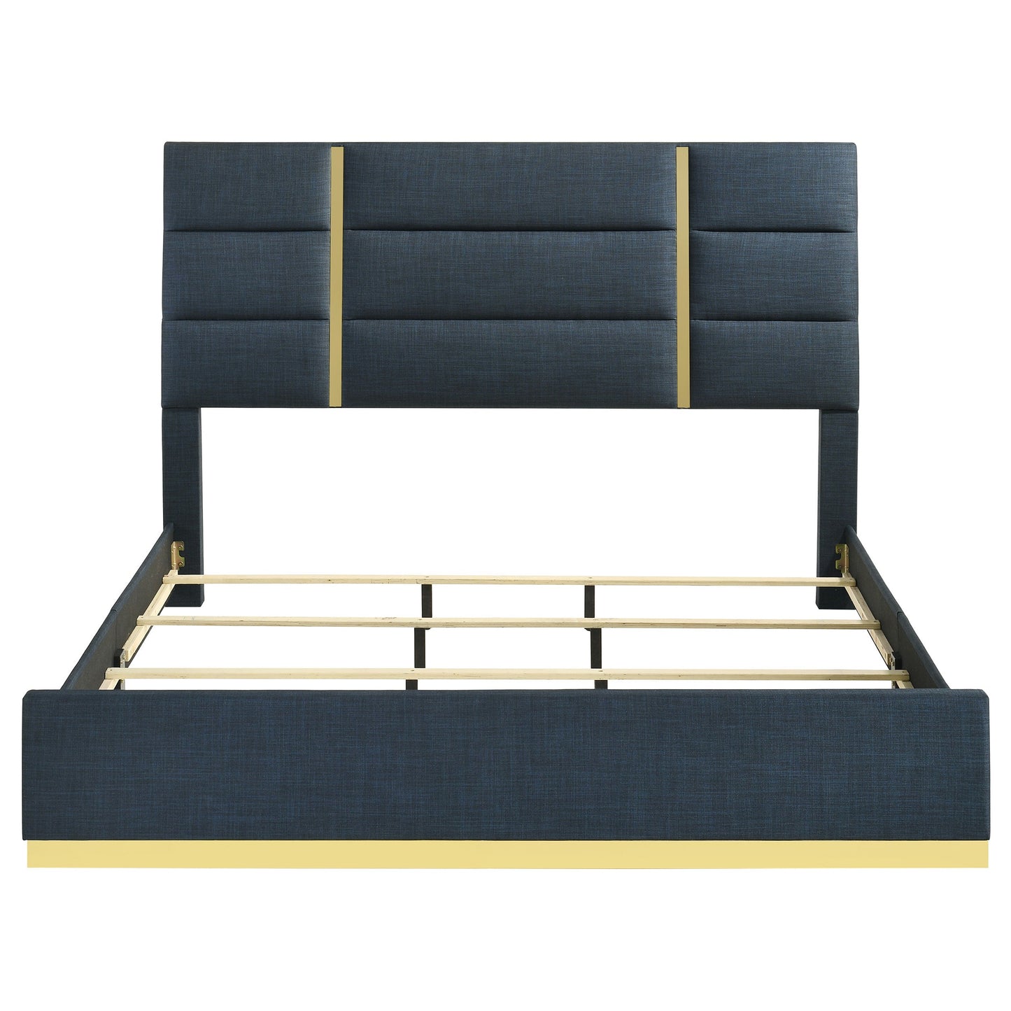 Lit Queen Ines 52 pouces en tissu bleu marine