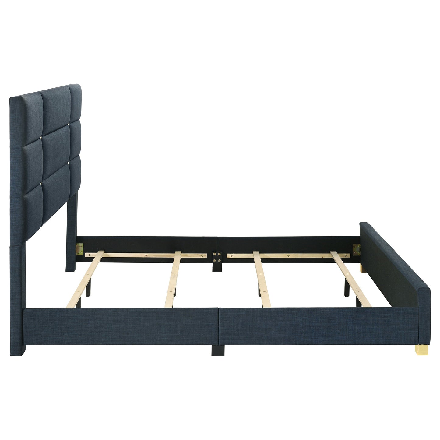 Lit Queen Ines 52 pouces en tissu bleu marine