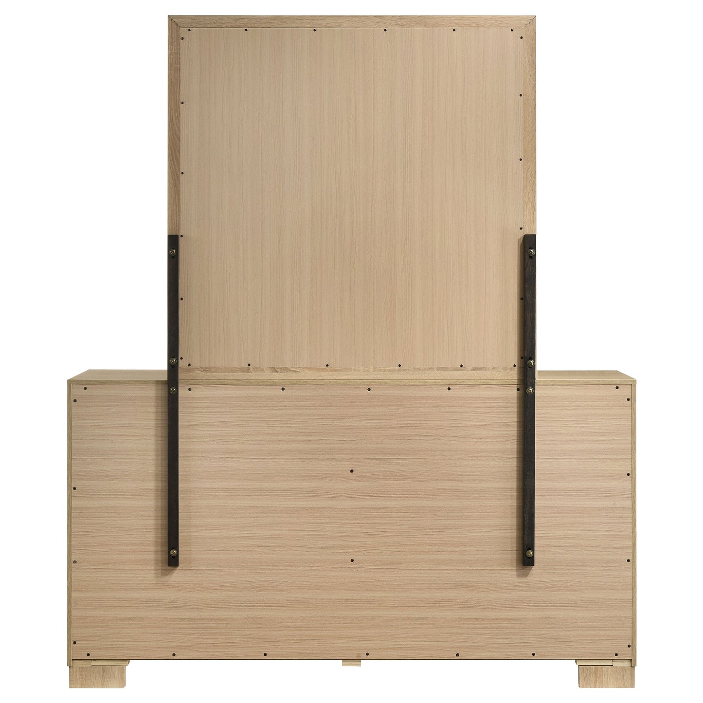 Commode de chambre Arielle à 6 tiroirs avec miroir en chêne clair
