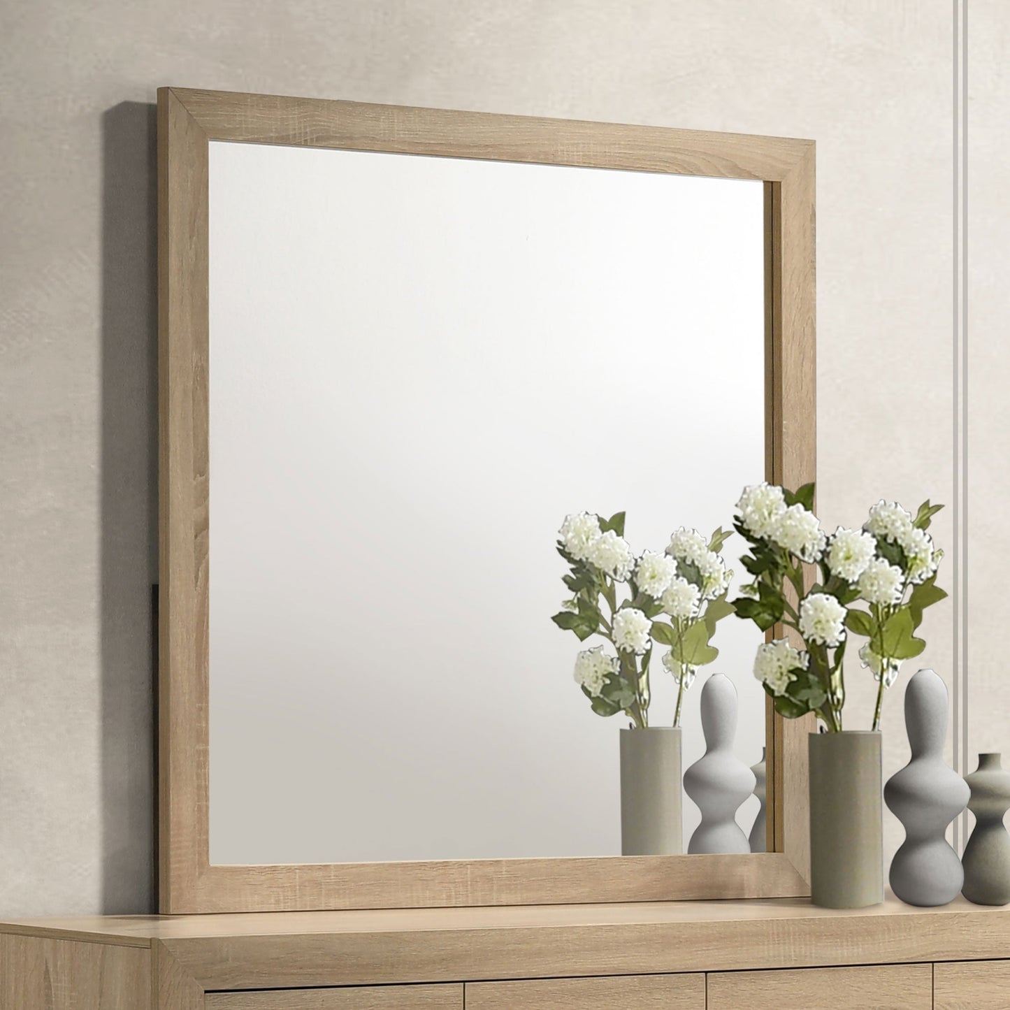 Miroir de commode Arielle en chêne clair