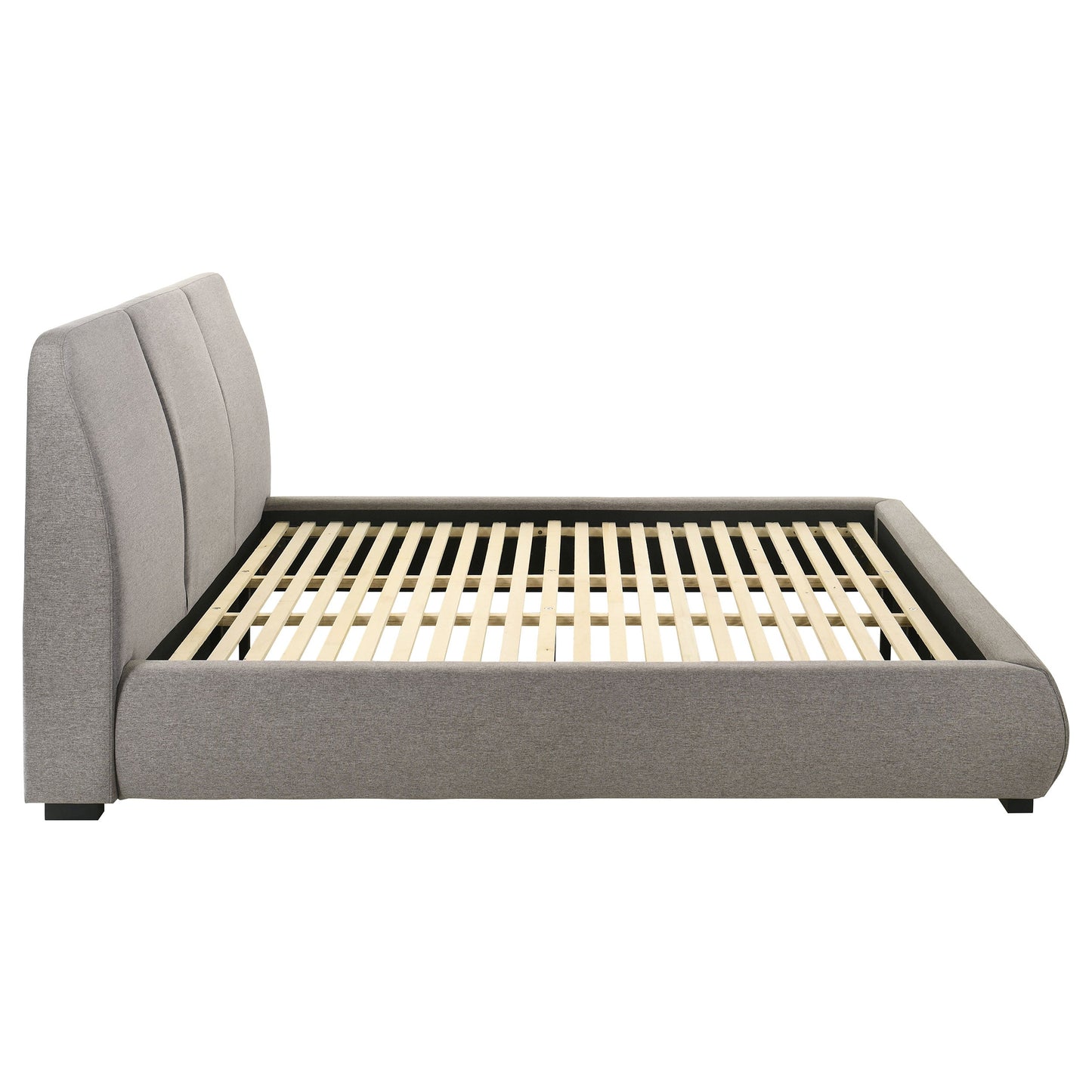 Lit plateforme king-size rembourré Mokena de 46 pouces, couleur taupe
