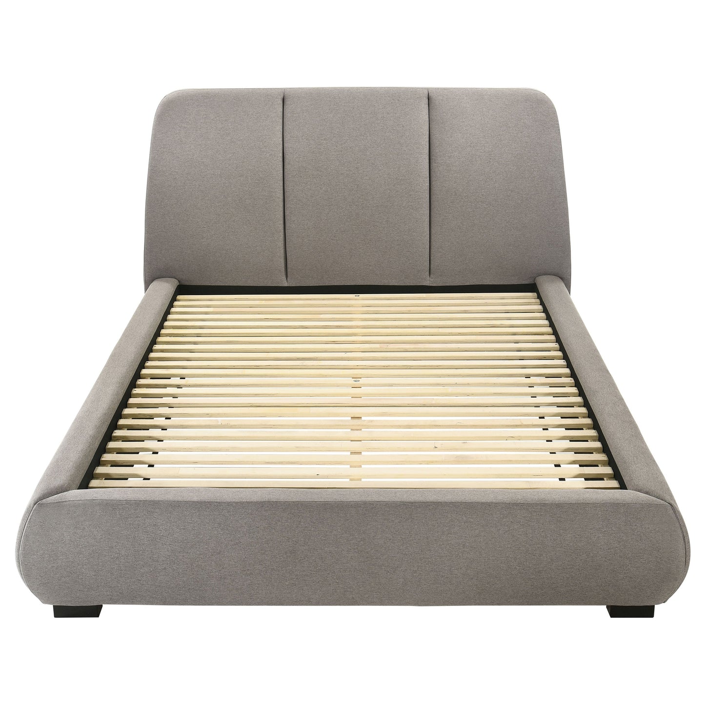 Lit plateforme queen rembourré Mokena de 46 pouces, couleur taupe