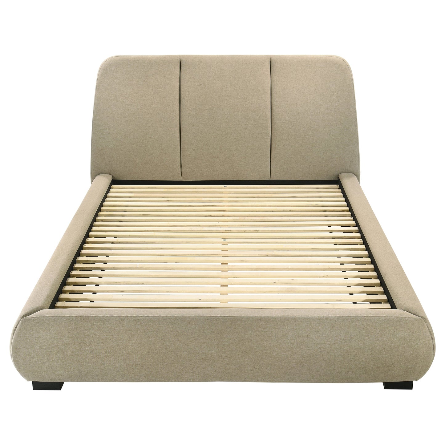 Lit plateforme queen rembourré Mokena de 46 pouces, marron