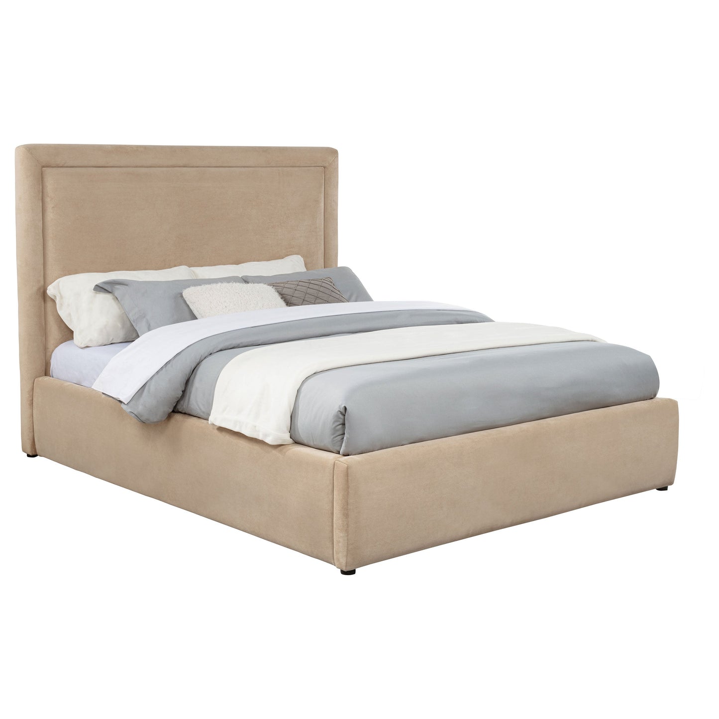 Lit plateforme rembourré Lawson de 55 pouces, style king-size oriental