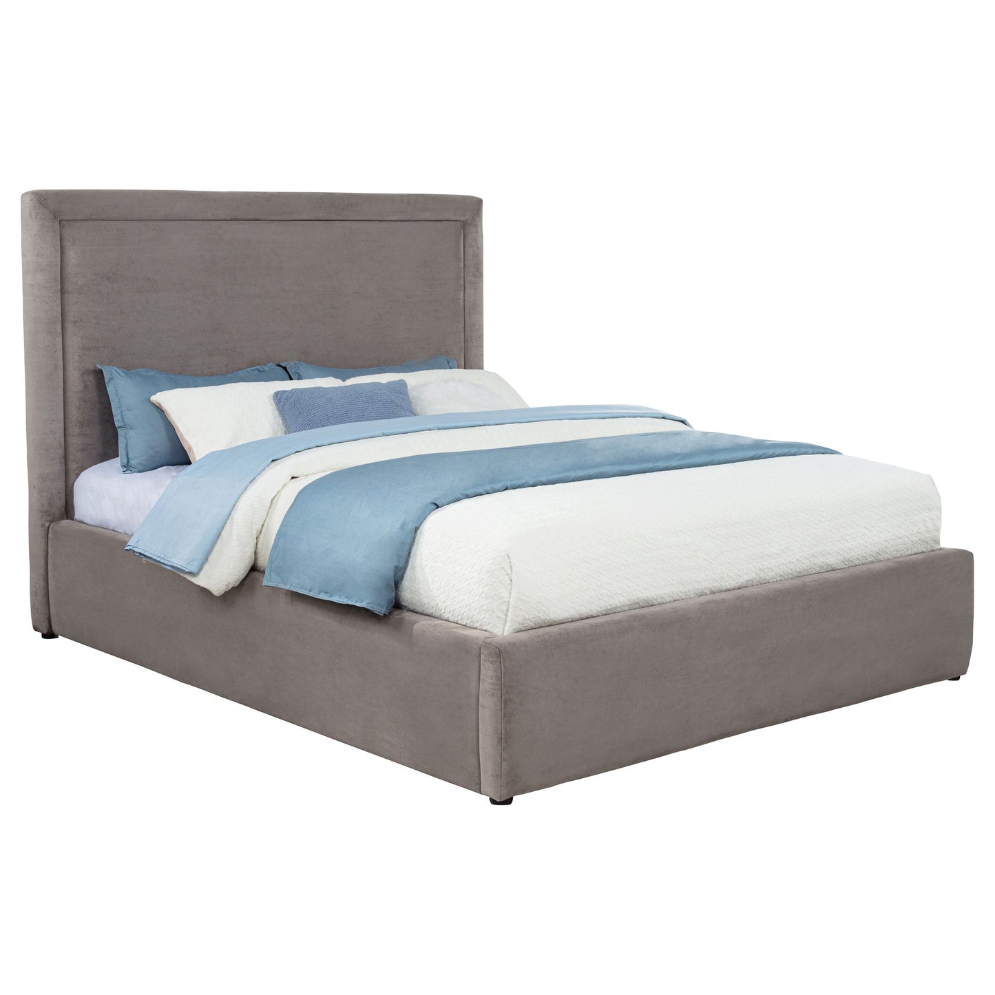 Lit plateforme King Eastern rembourré Lawson de 55 pouces, couleur champignon
