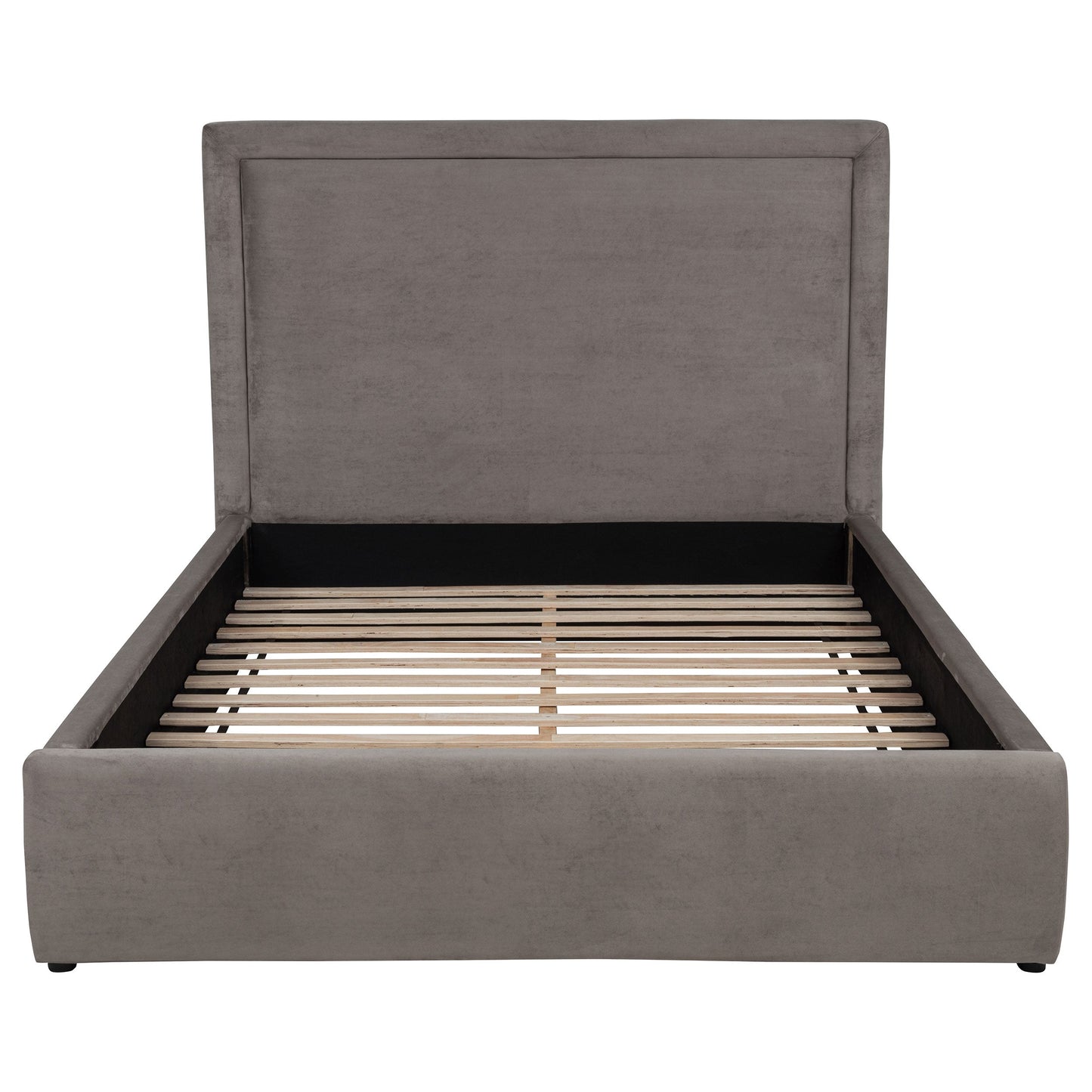Lit plateforme King Eastern rembourré Lawson de 55 pouces, couleur champignon