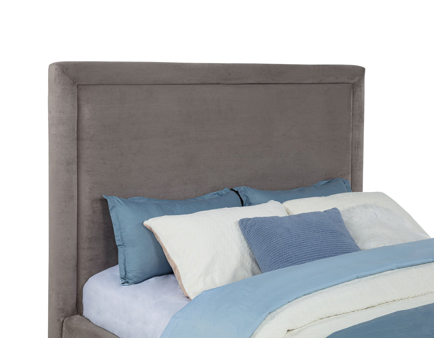 Lit plateforme Queen rembourré Lawson de 55 pouces, couleur champignon