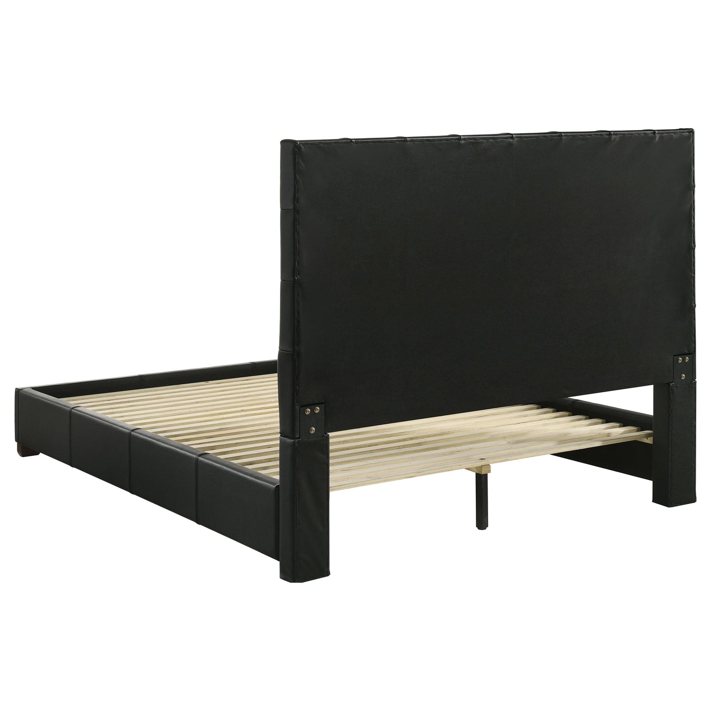 Lit plateforme Queen en cuir véritable Medley noir