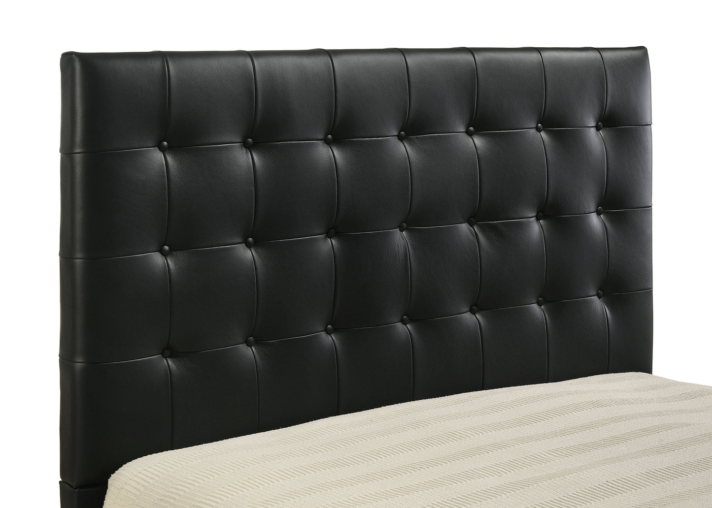 Lit plateforme Queen en cuir véritable Medley noir