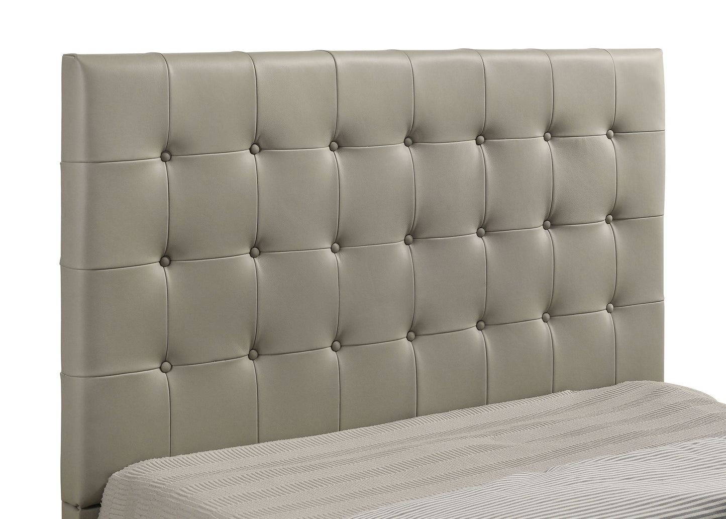 Lit plateforme Queen en cuir véritable Medley, beige
