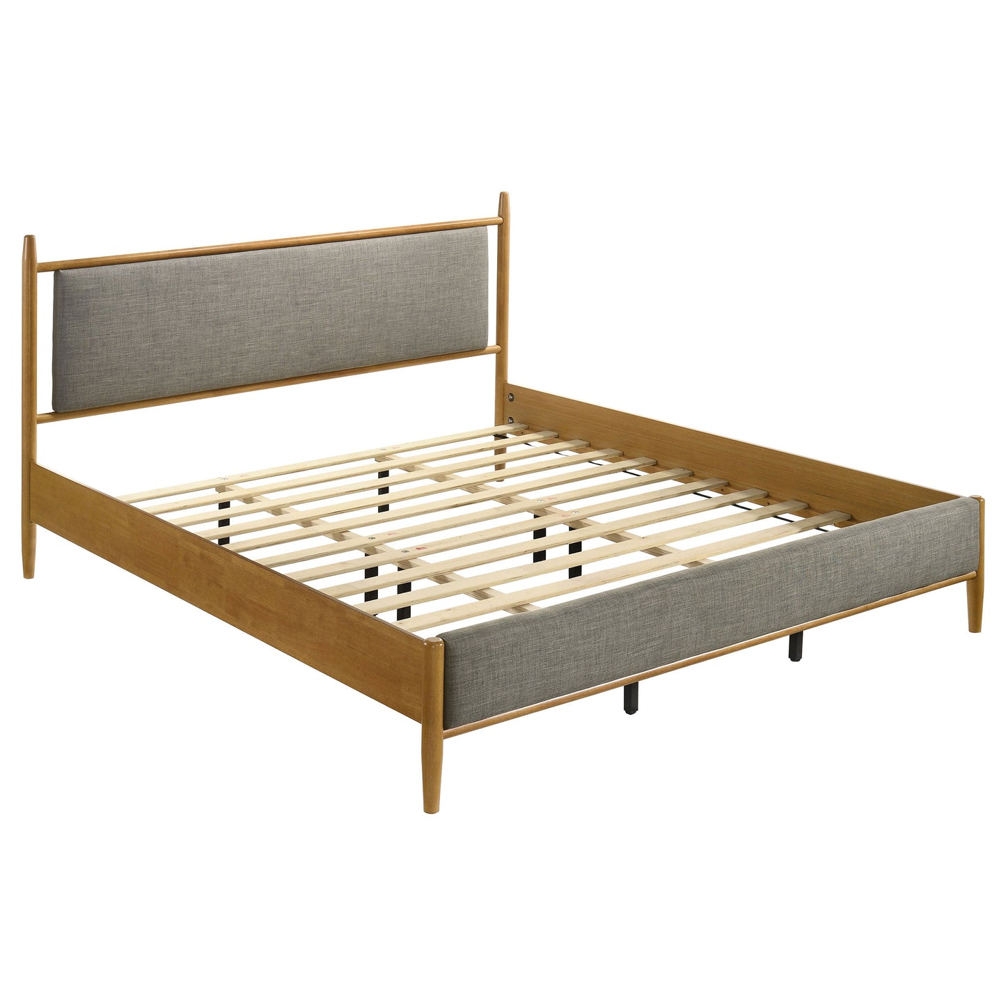 Lit plateforme Mason de 46 pouces, style king size, brun clair
