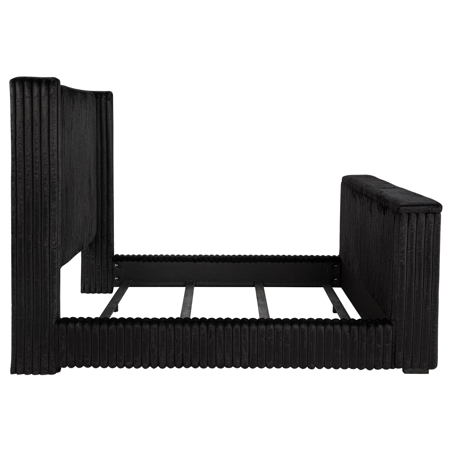 Lit télé rembourré Centergrove Eastern King Wingback noir