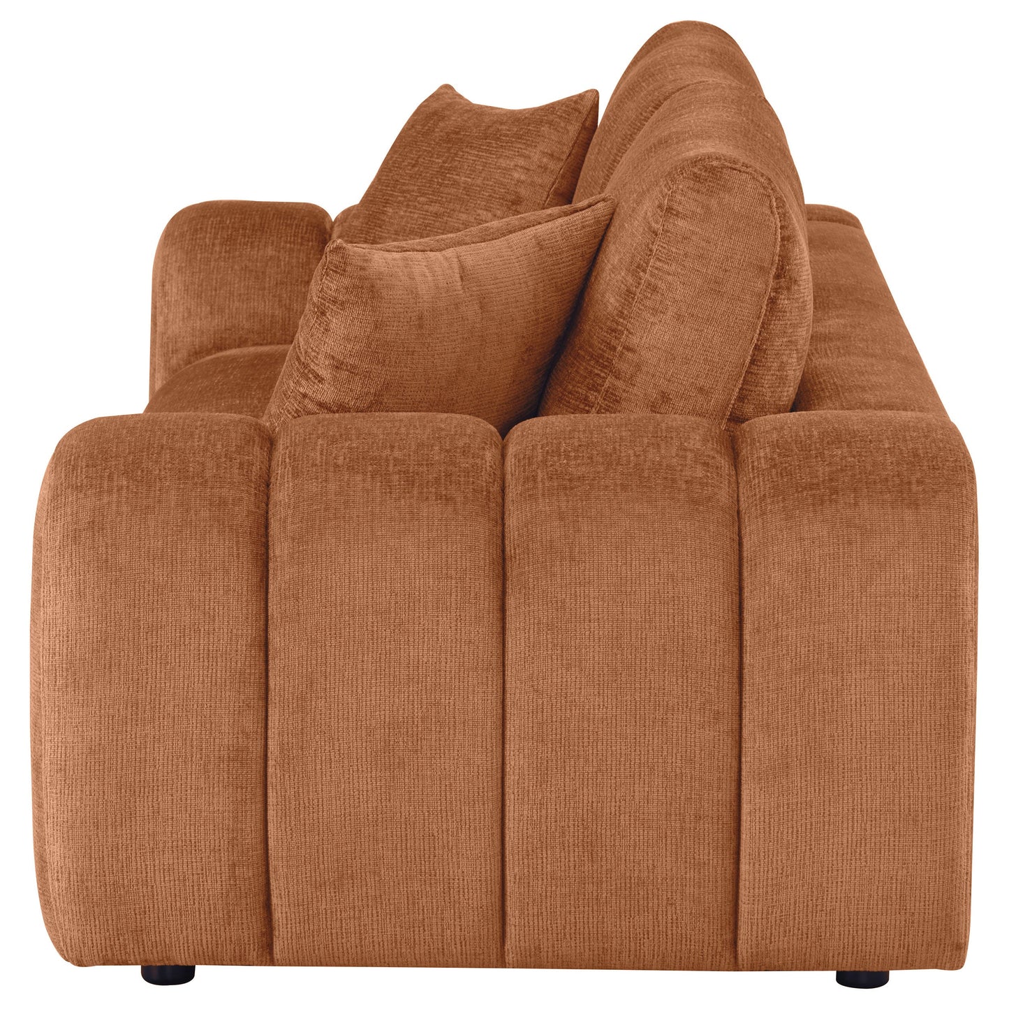 Canapé à accoudoirs larges rembourré en chenille Burnett, orange brûlé