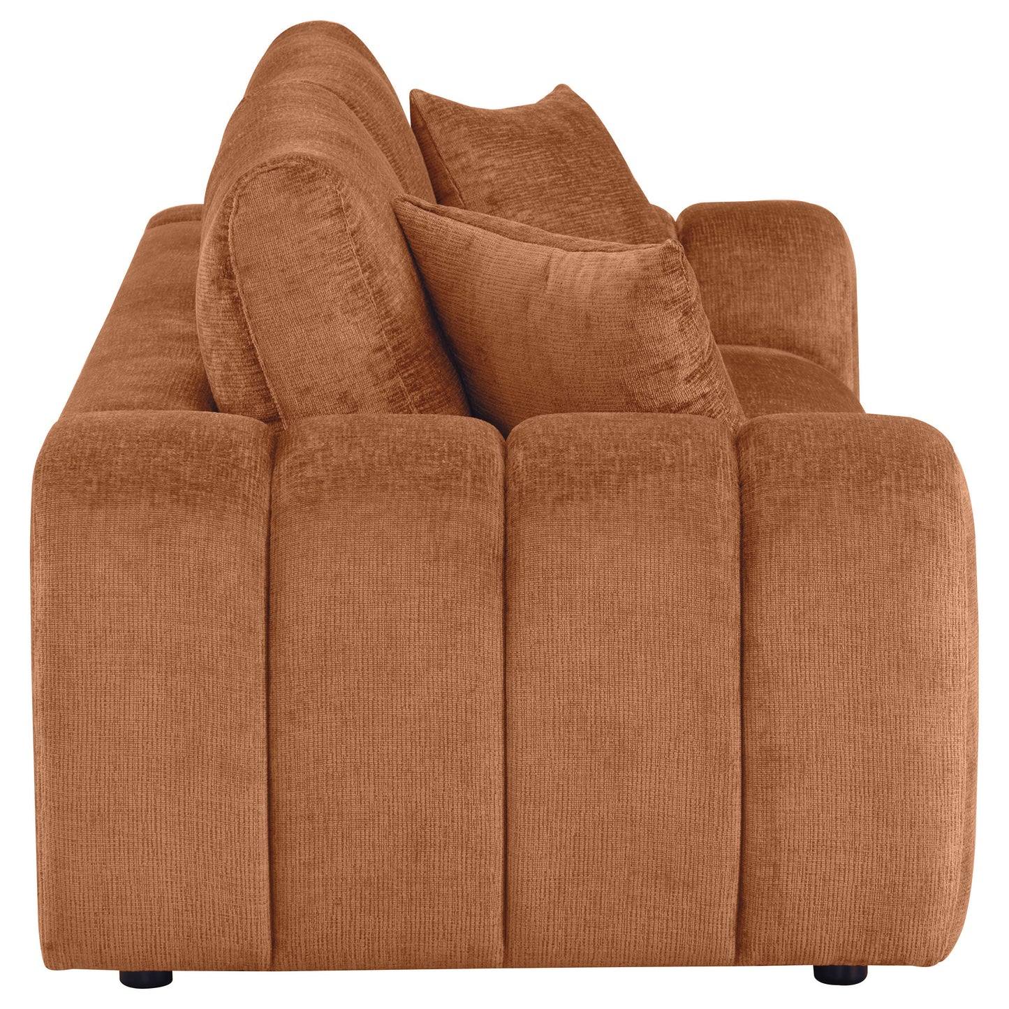Canapé à accoudoirs larges rembourré en chenille Burnett, orange brûlé