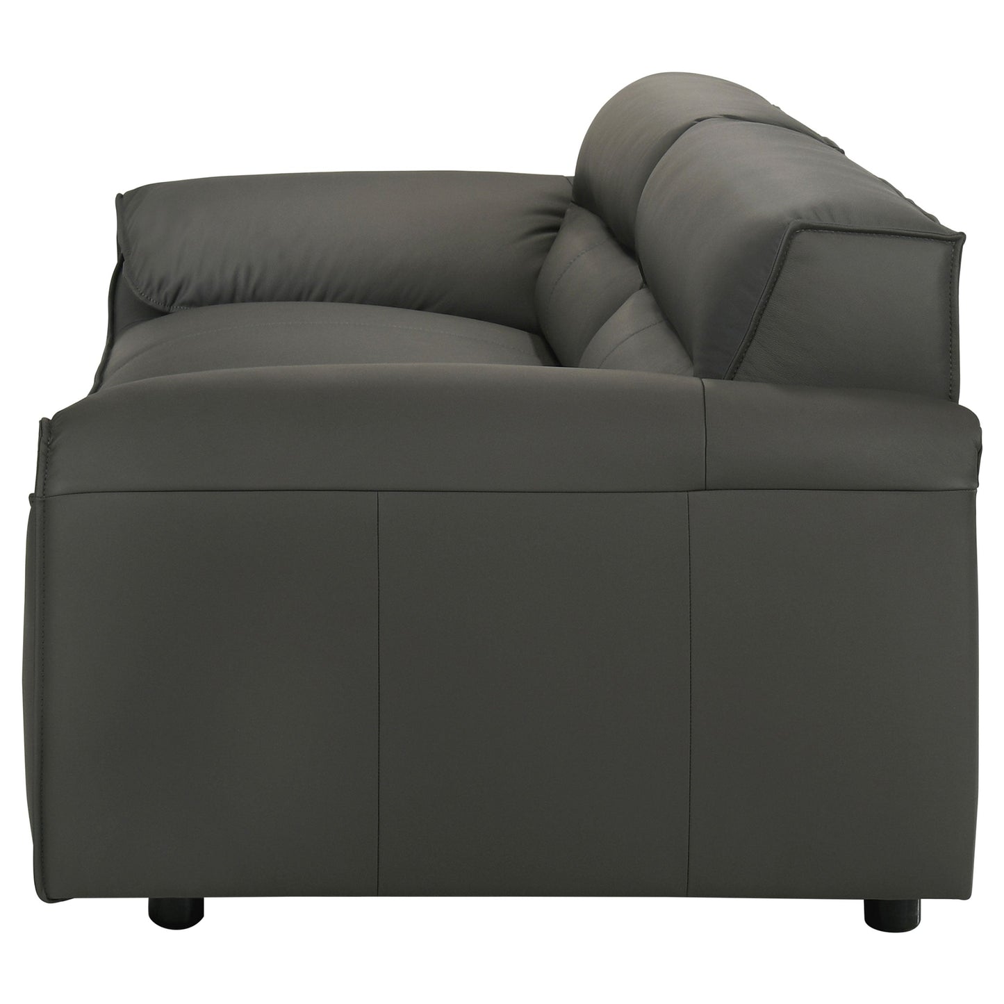Canapé rembourré en cuir pleine fleur Buxton Graphite