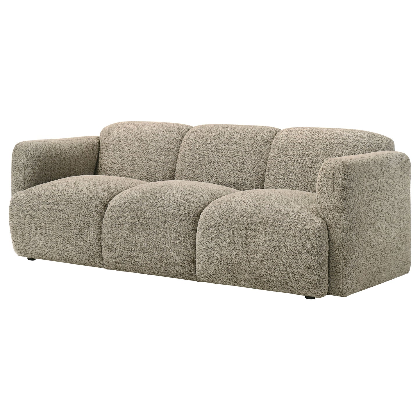 Canapé à accoudoirs ronds rembourré en tissu Dorset marron