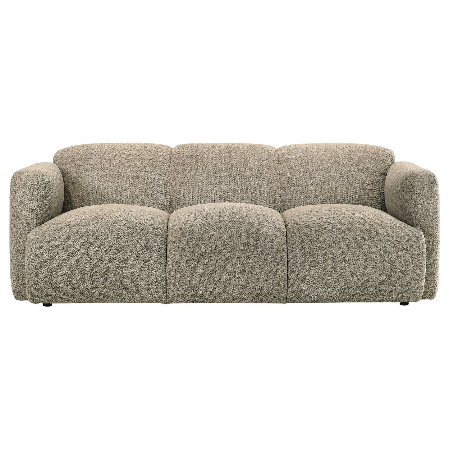 Canapé à accoudoirs ronds rembourré en tissu Dorset marron