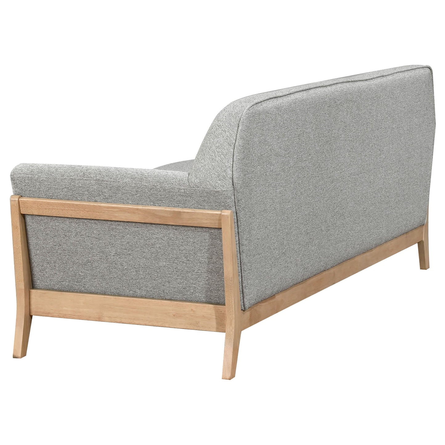Canapé à accoudoirs évasés rembourré en tissu Vaughn, gris