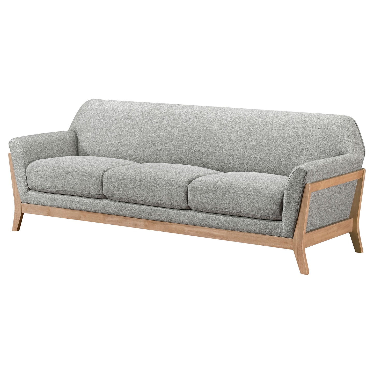 Canapé à accoudoirs évasés rembourré en tissu Vaughn, gris