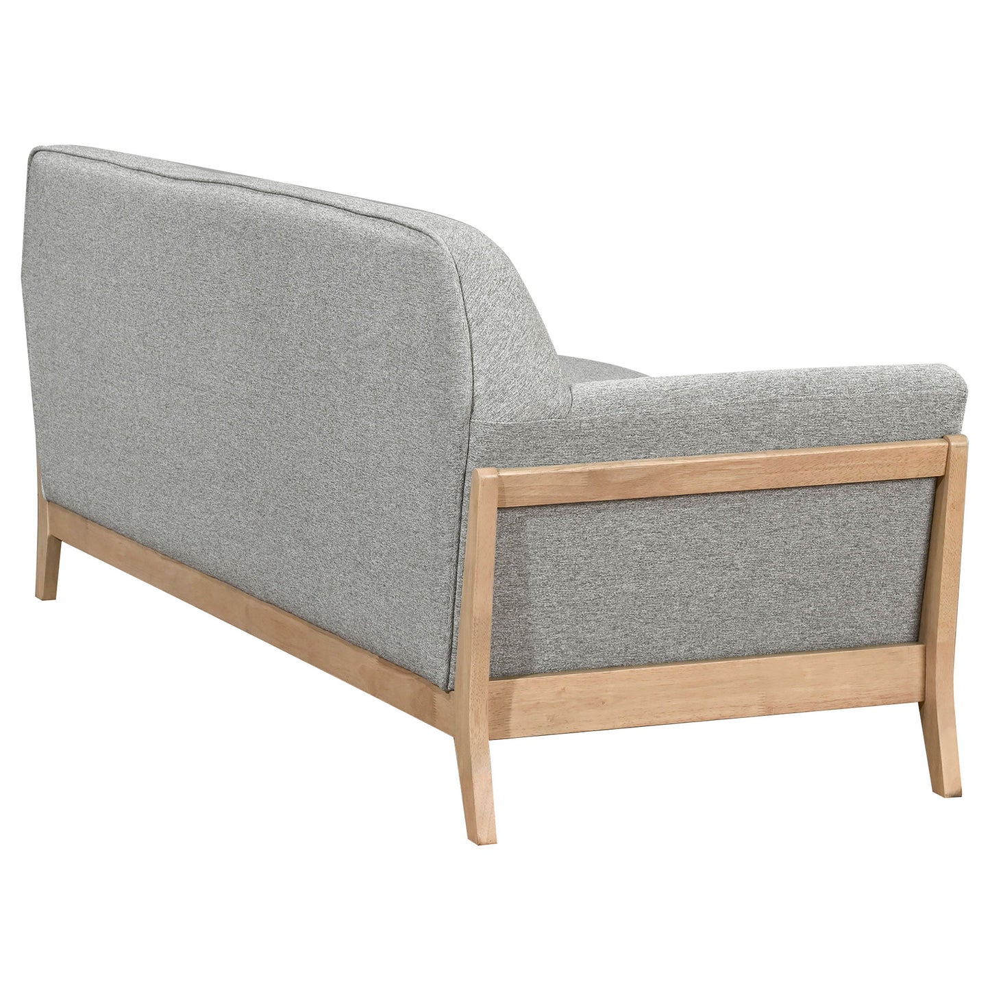 Canapé à accoudoirs évasés rembourré en tissu Vaughn, gris