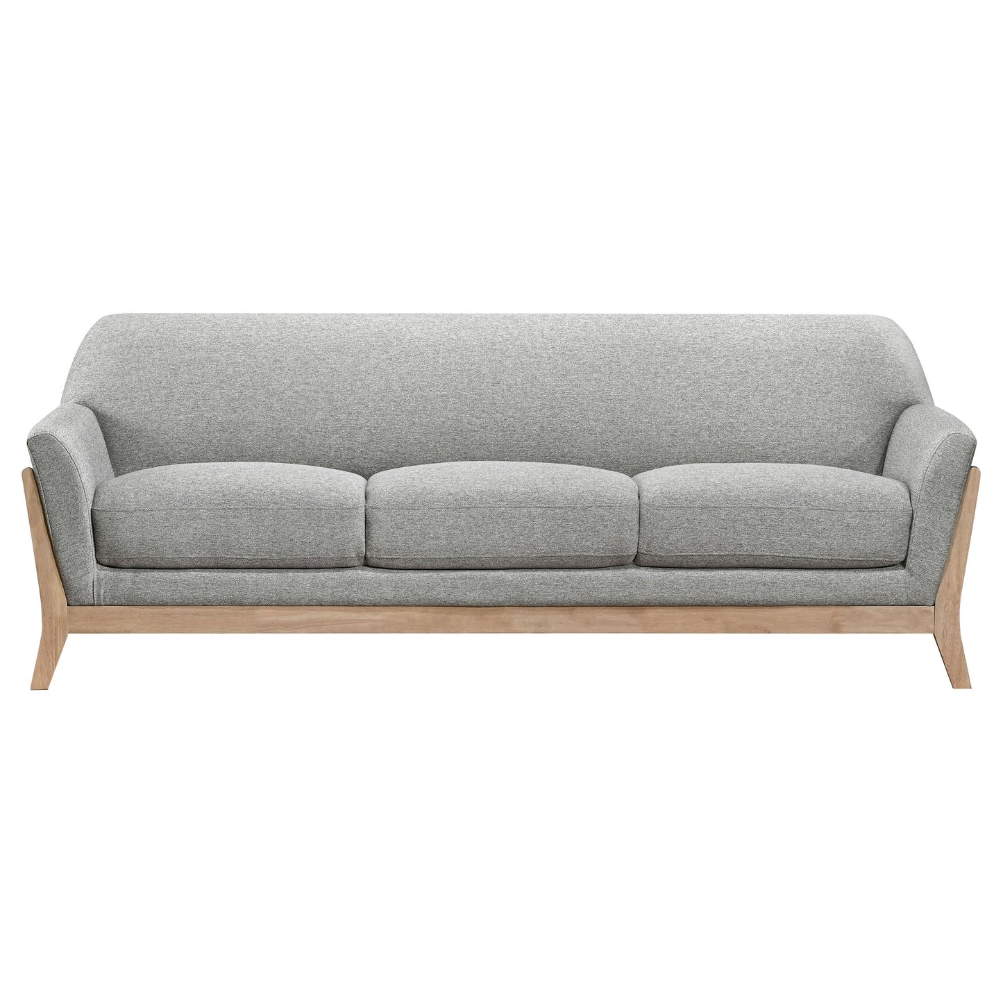 Canapé à accoudoirs évasés rembourré en tissu Vaughn, gris