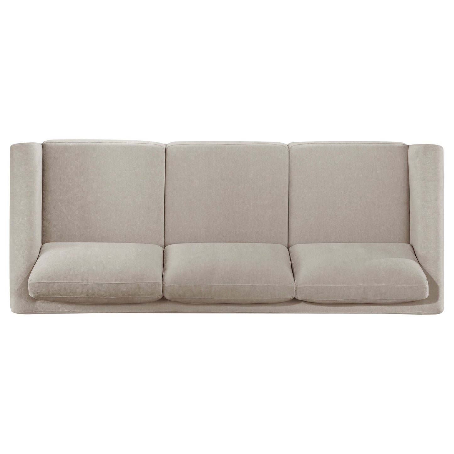 Canapé Islington en tissu taupe avec accoudoirs rembourrés