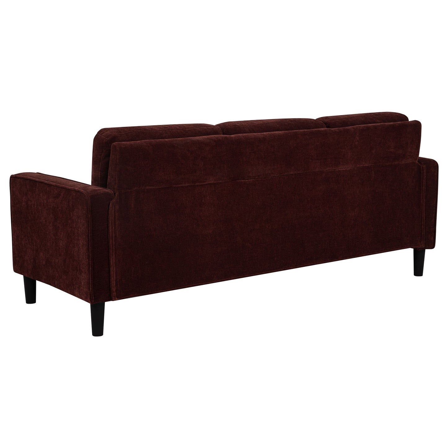 Canapé Ruth 77 pouces avec accoudoirs droits et rembourré en tissu rouge rouille