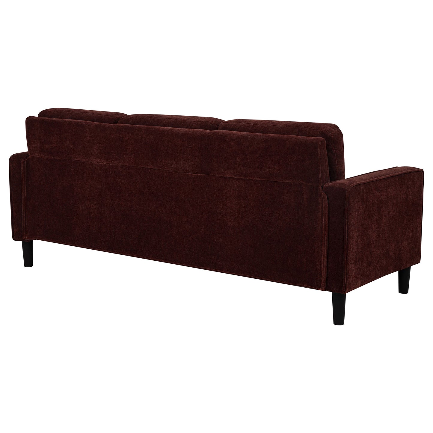 Canapé Ruth 77 pouces avec accoudoirs droits et rembourré en tissu rouge rouille