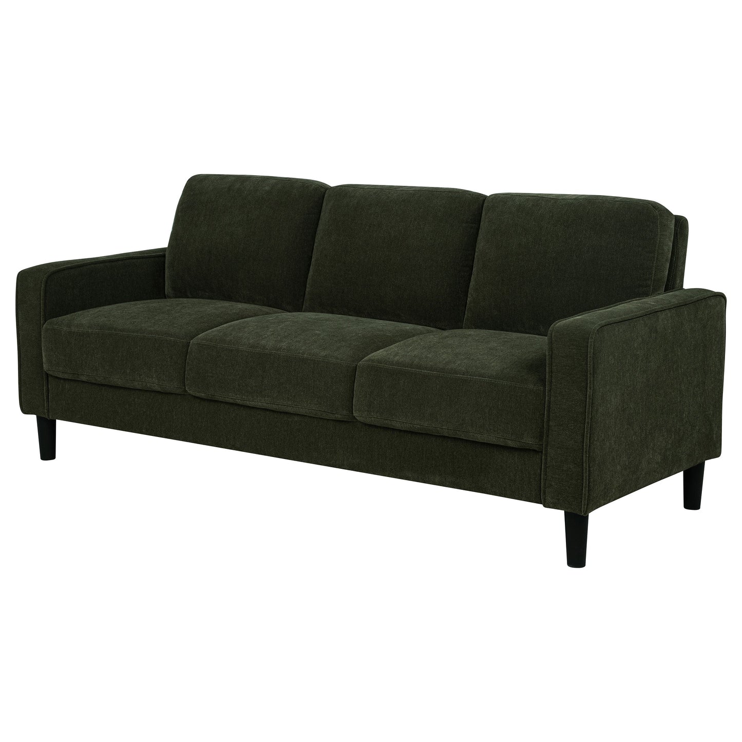 Canapé Ruth 77 pouces avec accoudoirs droits et rembourré en tissu vert matcha