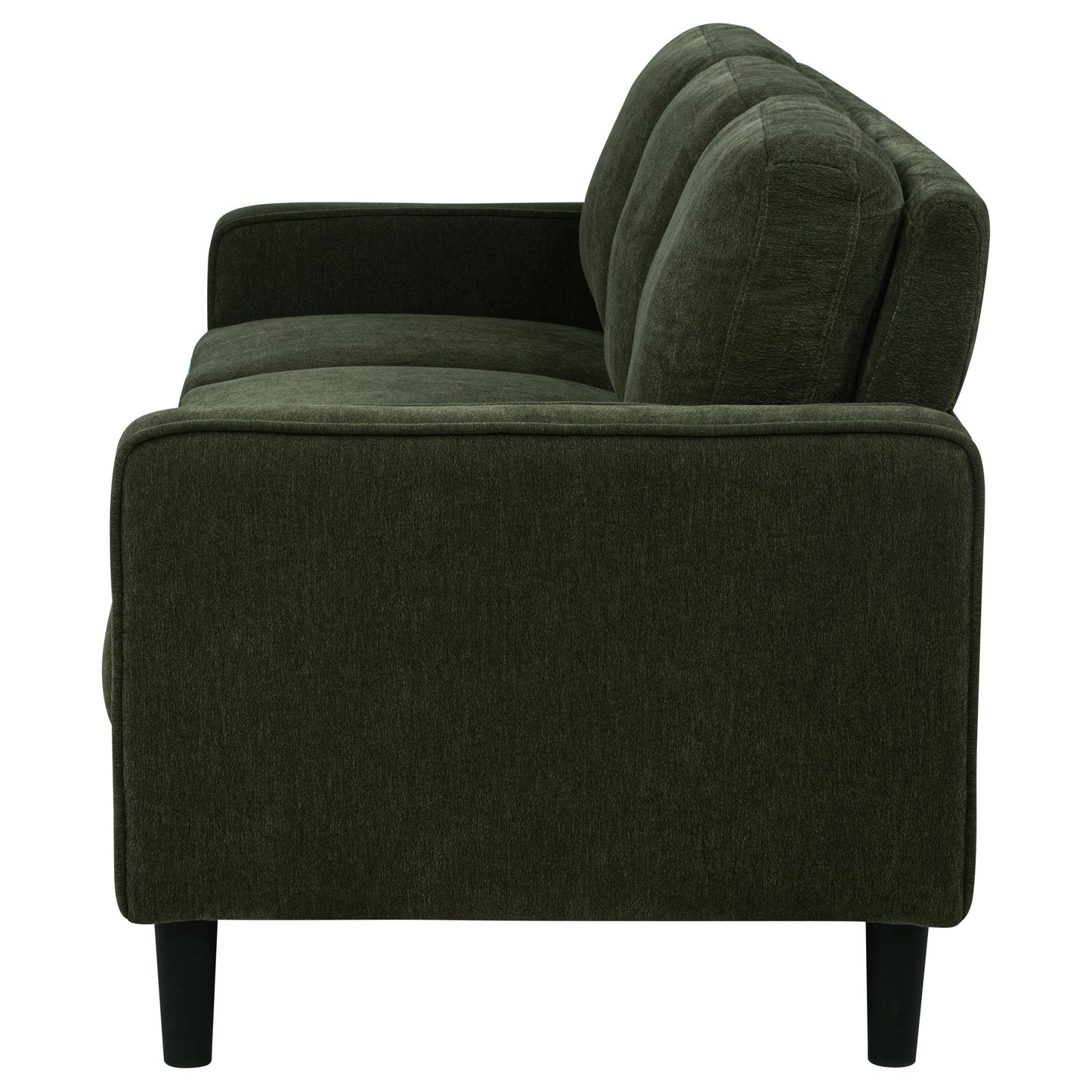 Canapé Ruth 77 pouces avec accoudoirs droits et rembourré en tissu vert matcha