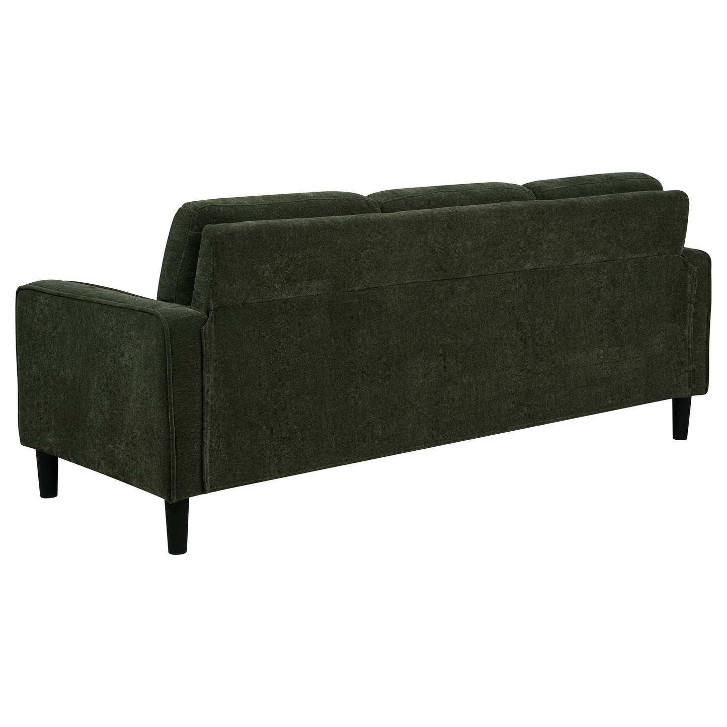 Canapé Ruth 77 pouces avec accoudoirs droits et rembourré en tissu vert matcha