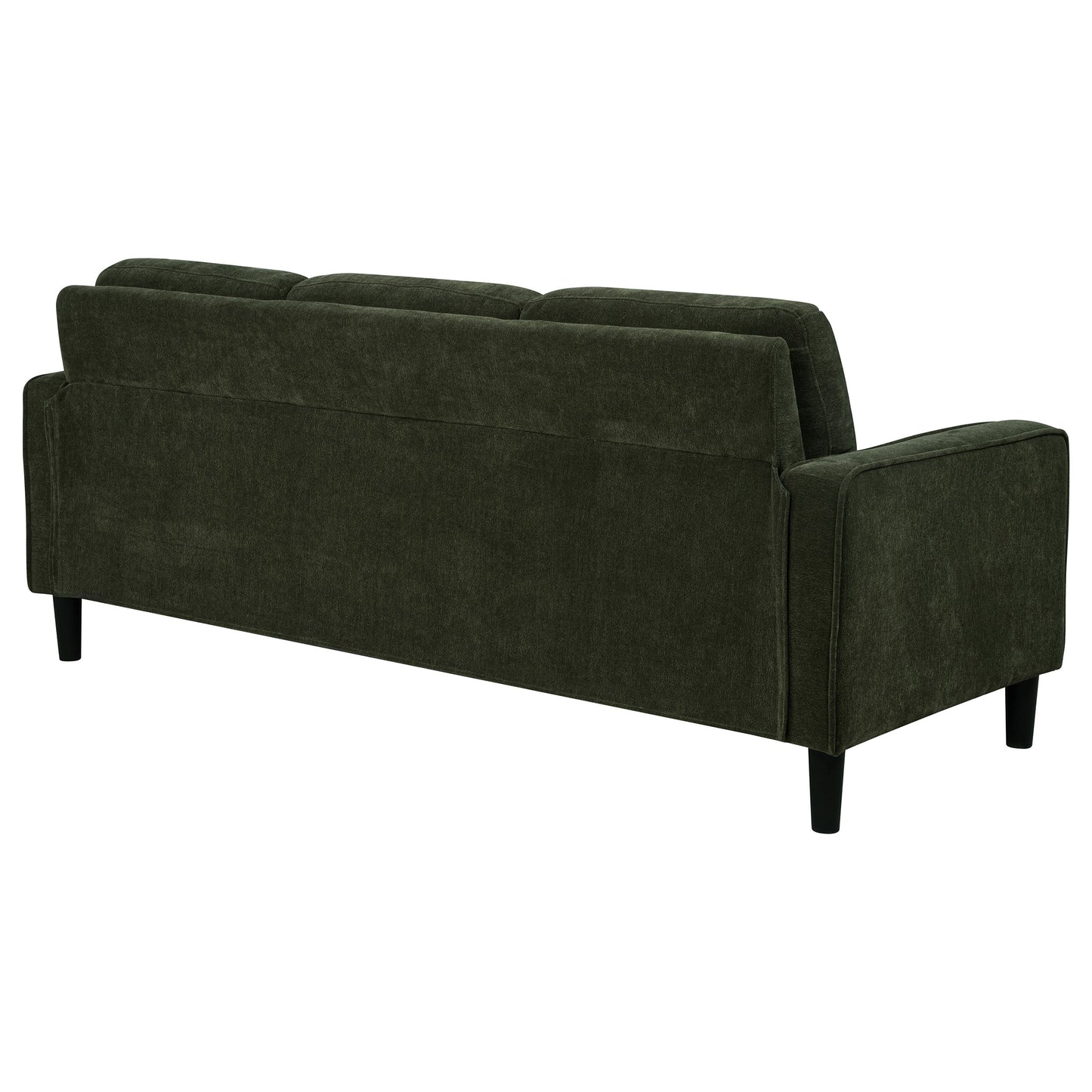 Canapé Ruth 77 pouces avec accoudoirs droits et rembourré en tissu vert matcha