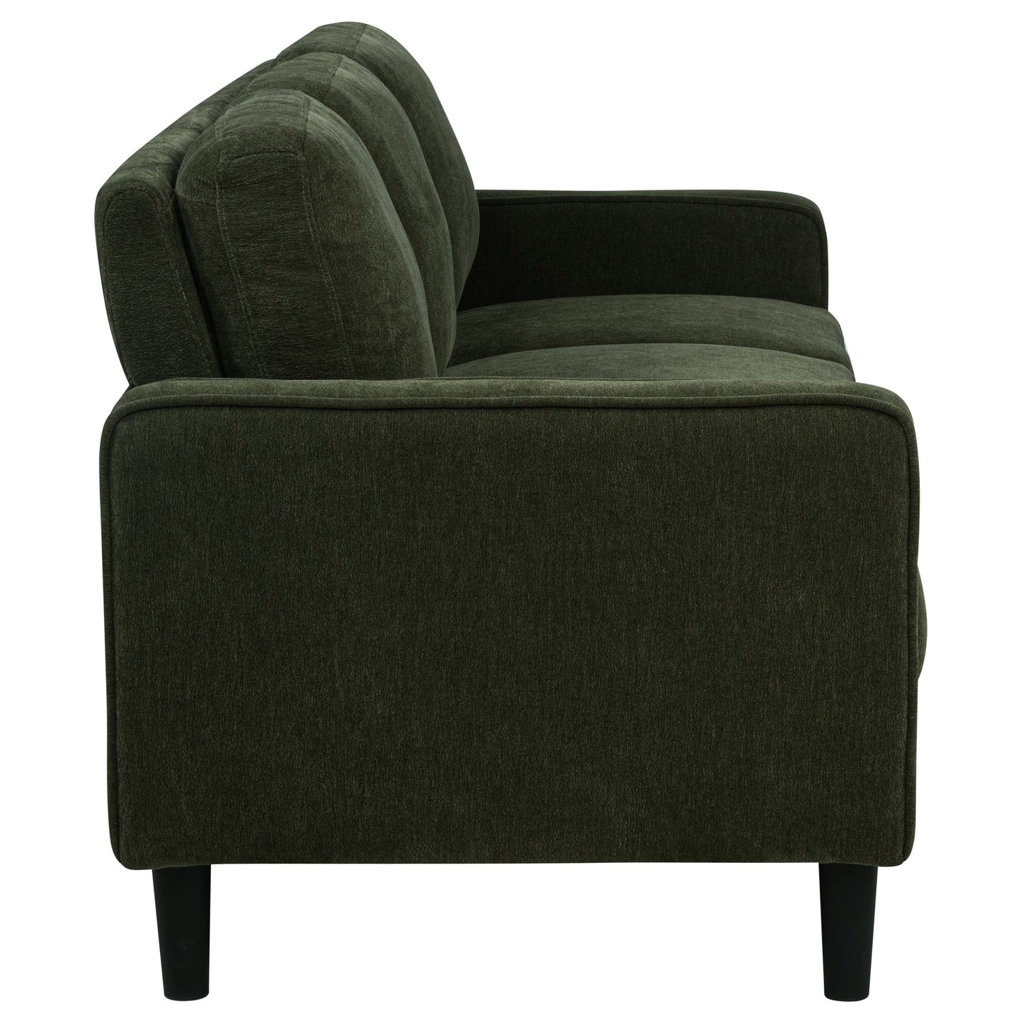 Canapé Ruth 77 pouces avec accoudoirs droits et rembourré en tissu vert matcha