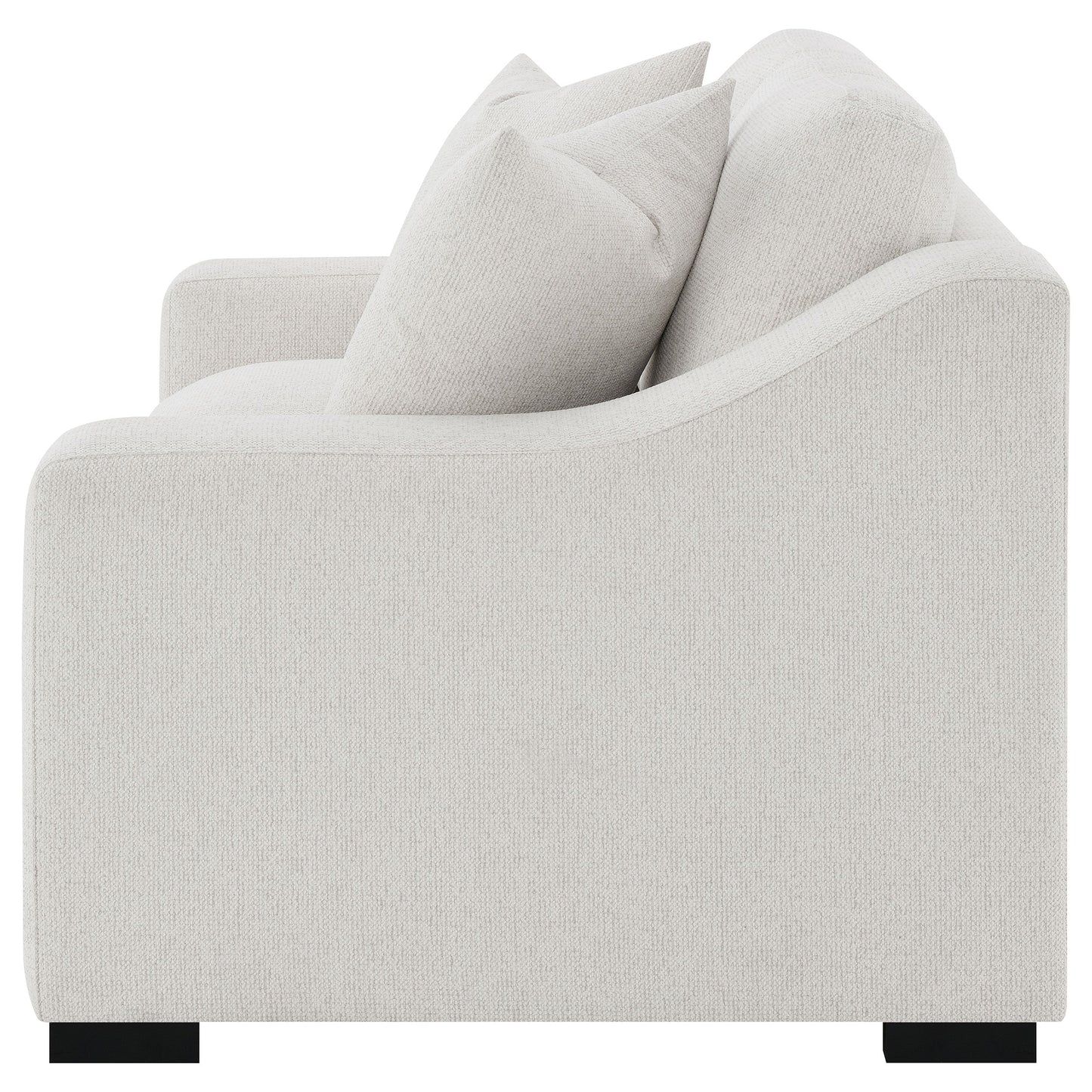 Causeuse à accoudoirs coulissants rembourrée en tissu Ashlyn sable