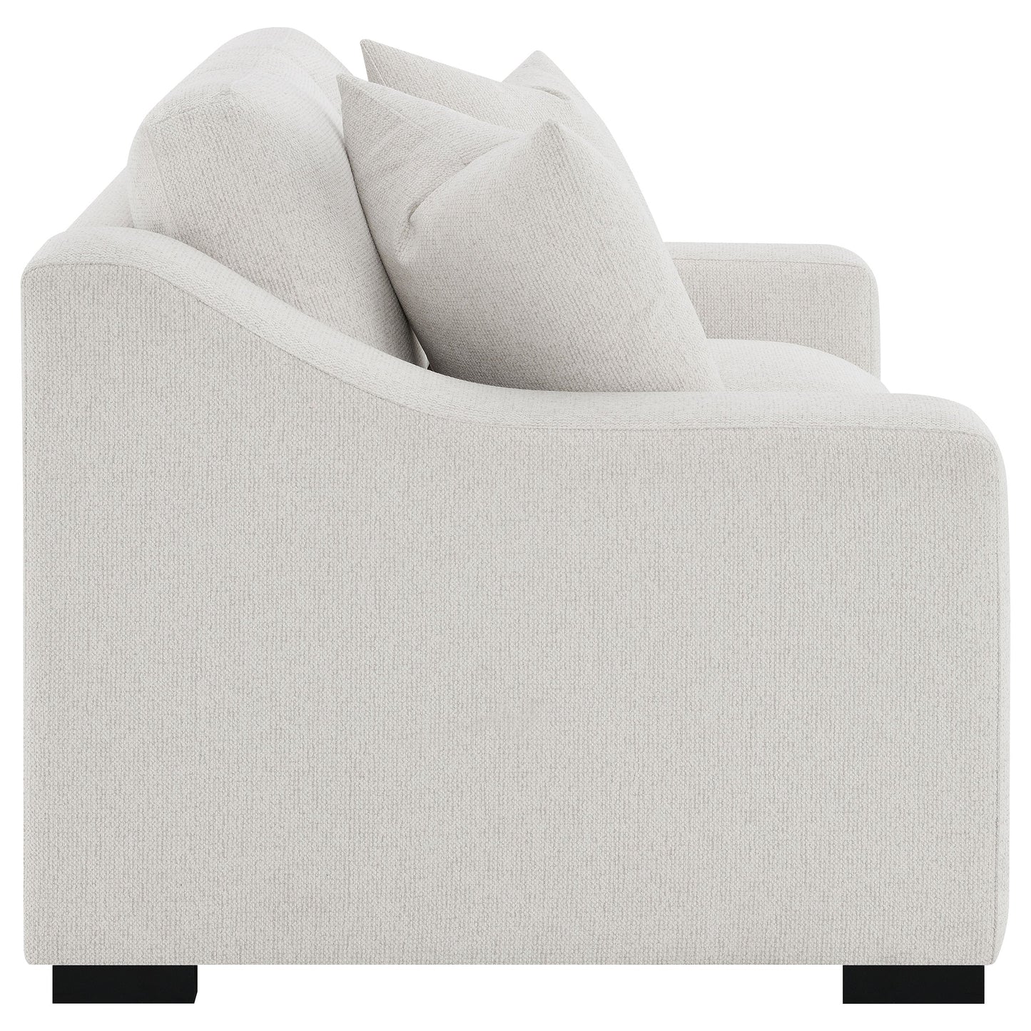 Causeuse à accoudoirs coulissants rembourrée en tissu Ashlyn sable