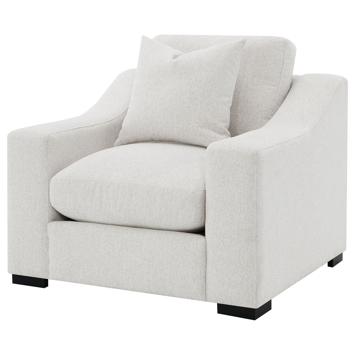 Fauteuil d'appoint rembourré en tissu Ashlyn, couleur sable