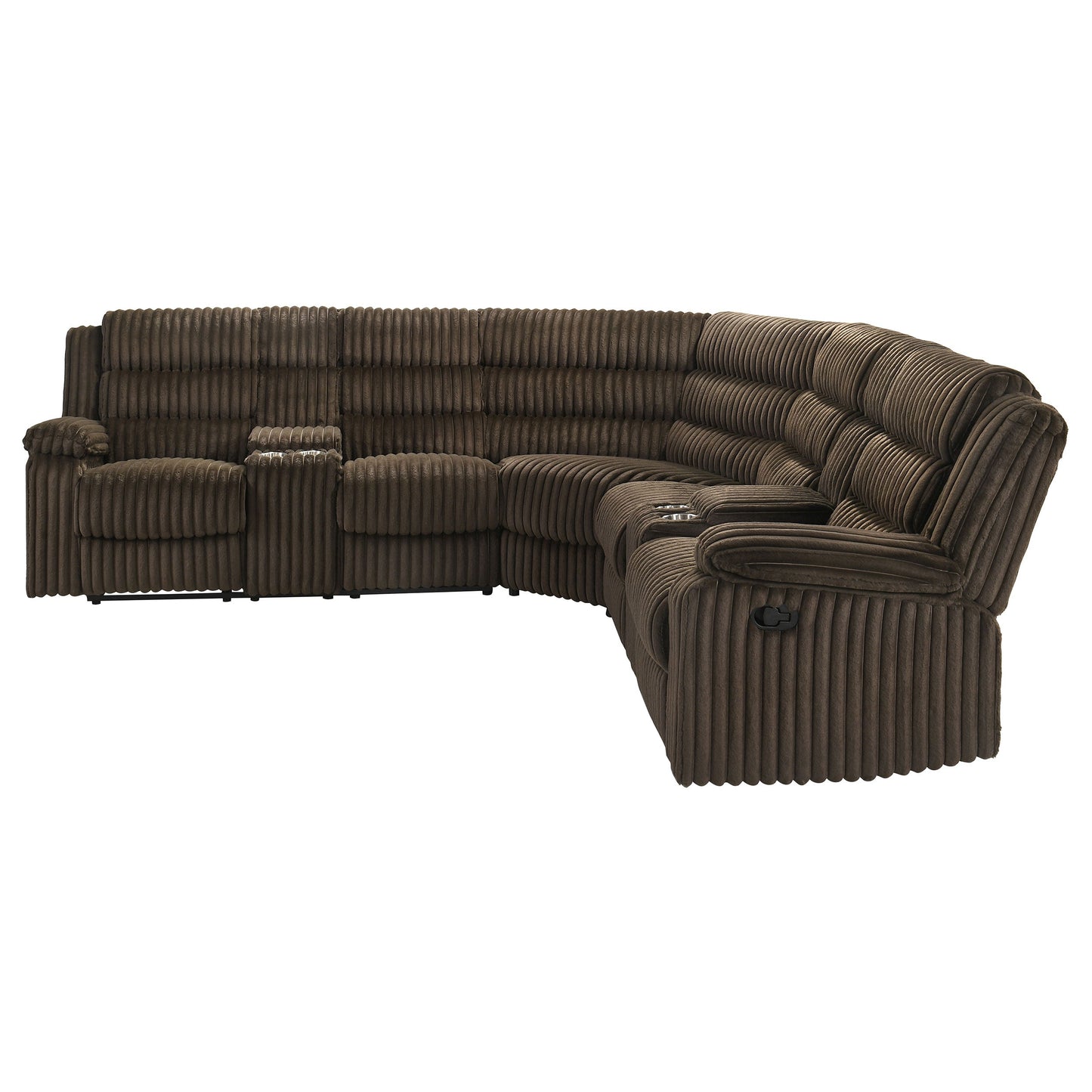 Canapé sectionnel inclinable rembourré Atkinson Chocolat