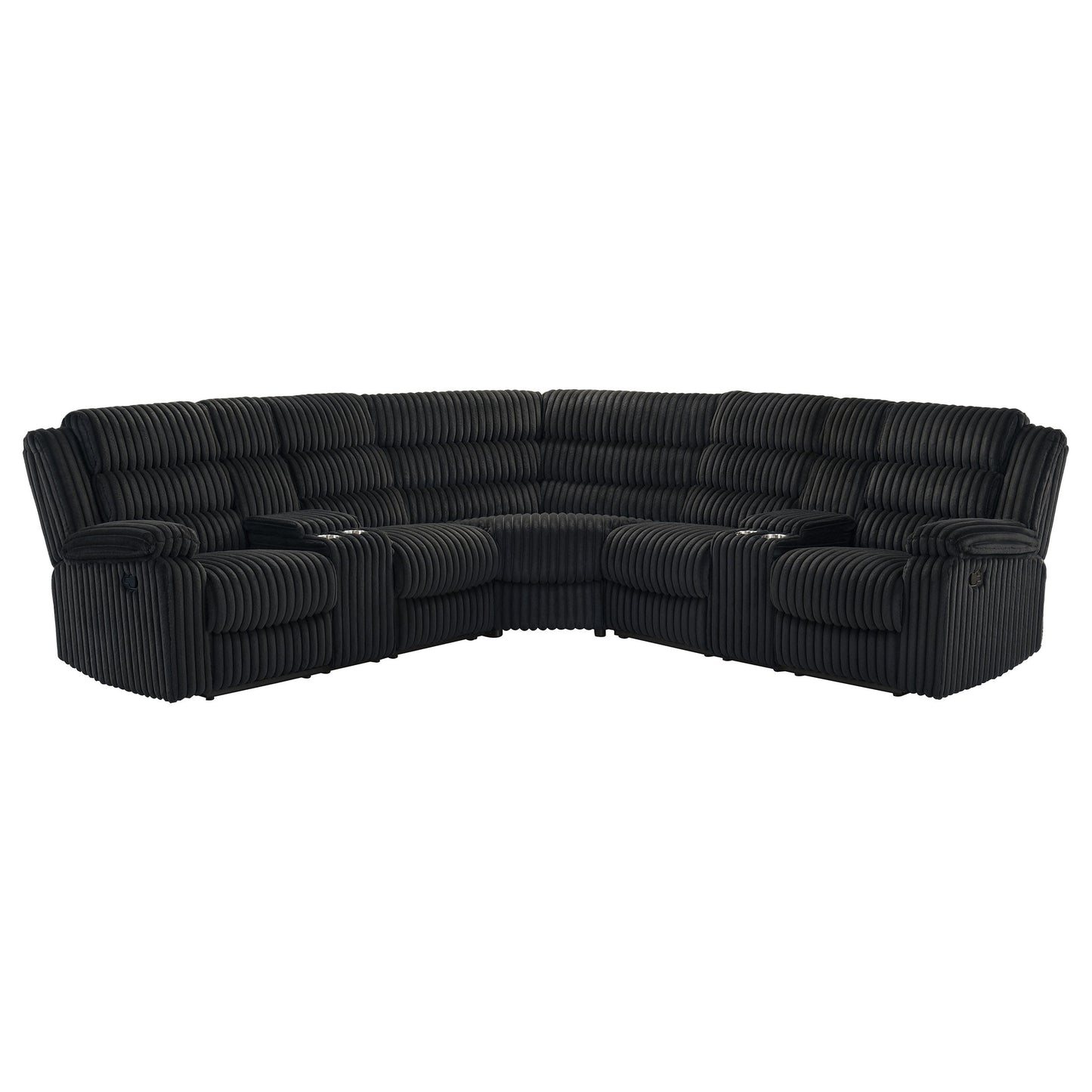 Canapé sectionnel inclinable rembourré Atkinson noir