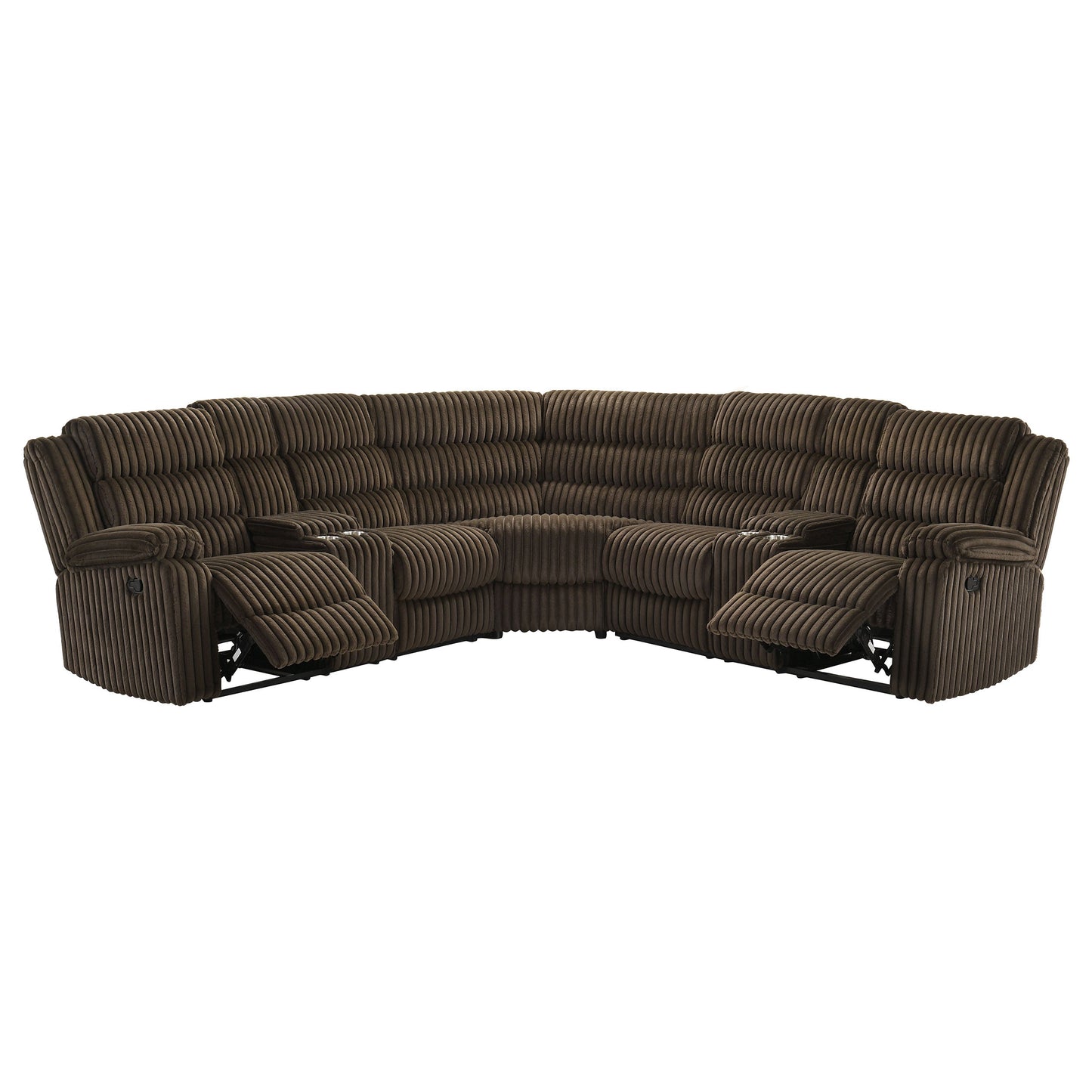 Canapé sectionnel inclinable rembourré Atkinson Chocolat