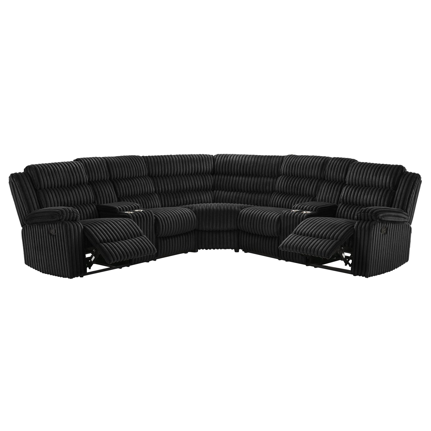 Canapé sectionnel inclinable rembourré Atkinson noir