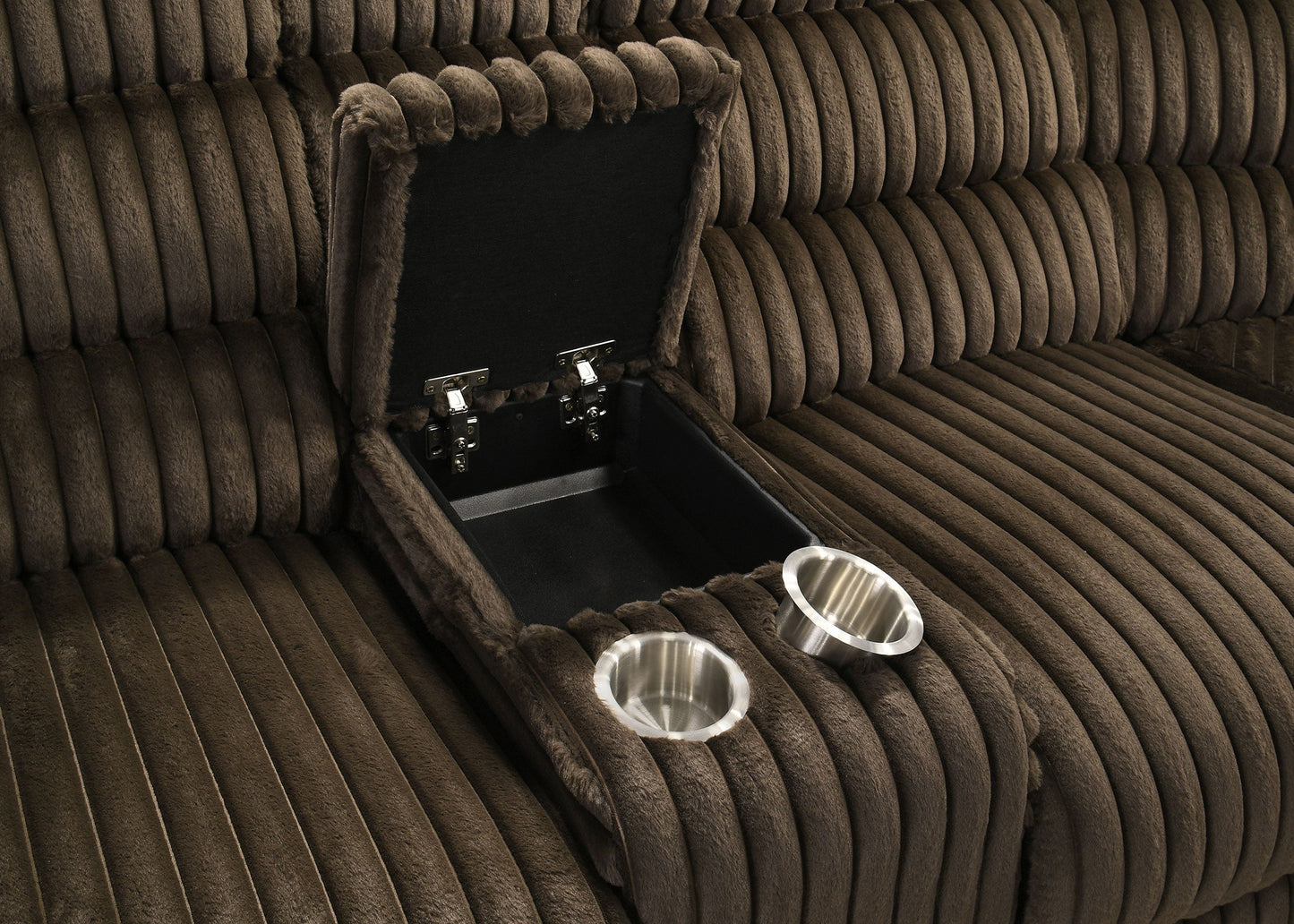 Canapé sectionnel inclinable rembourré Atkinson Chocolat