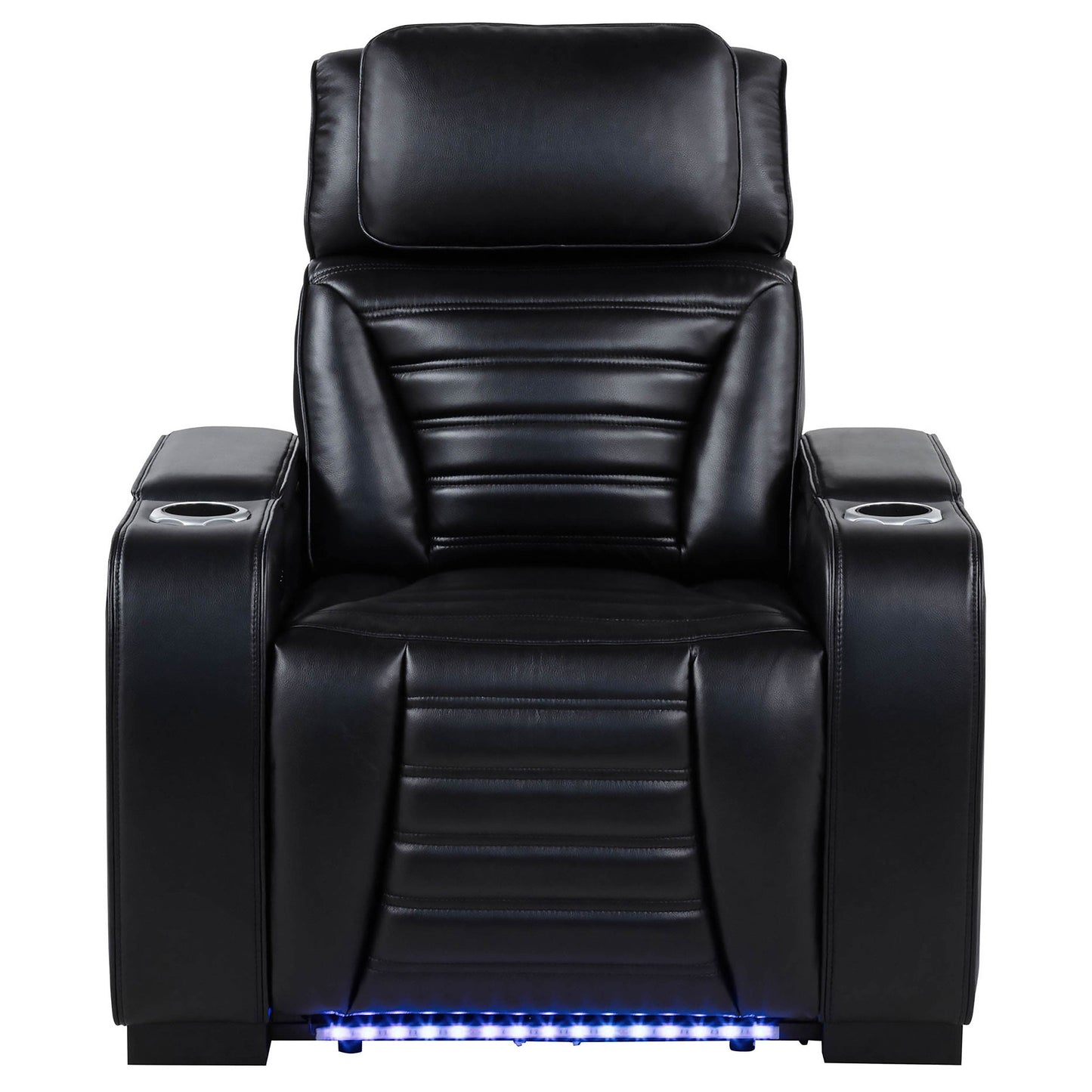 Fauteuil inclinable à LED double alimentation en similicuir Zuma noir