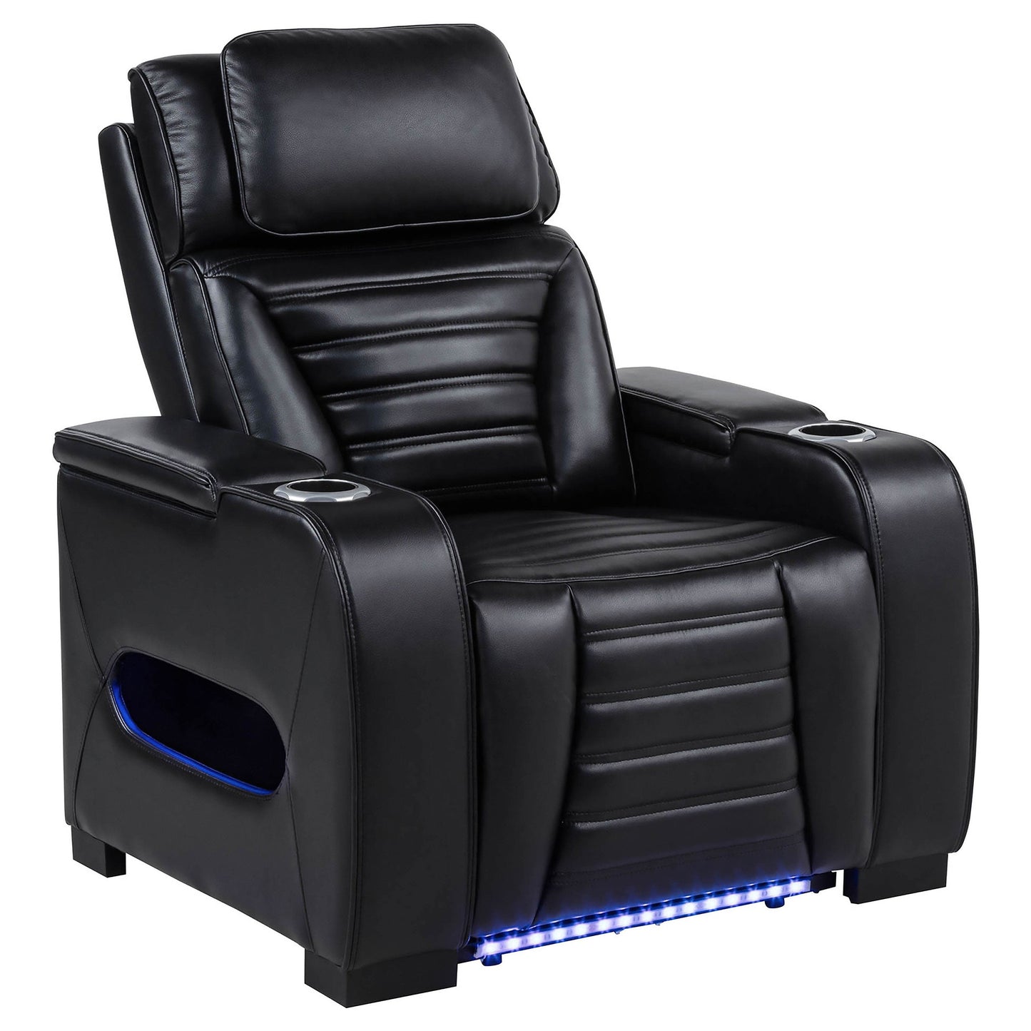 Fauteuil inclinable à LED double alimentation en similicuir Zuma noir