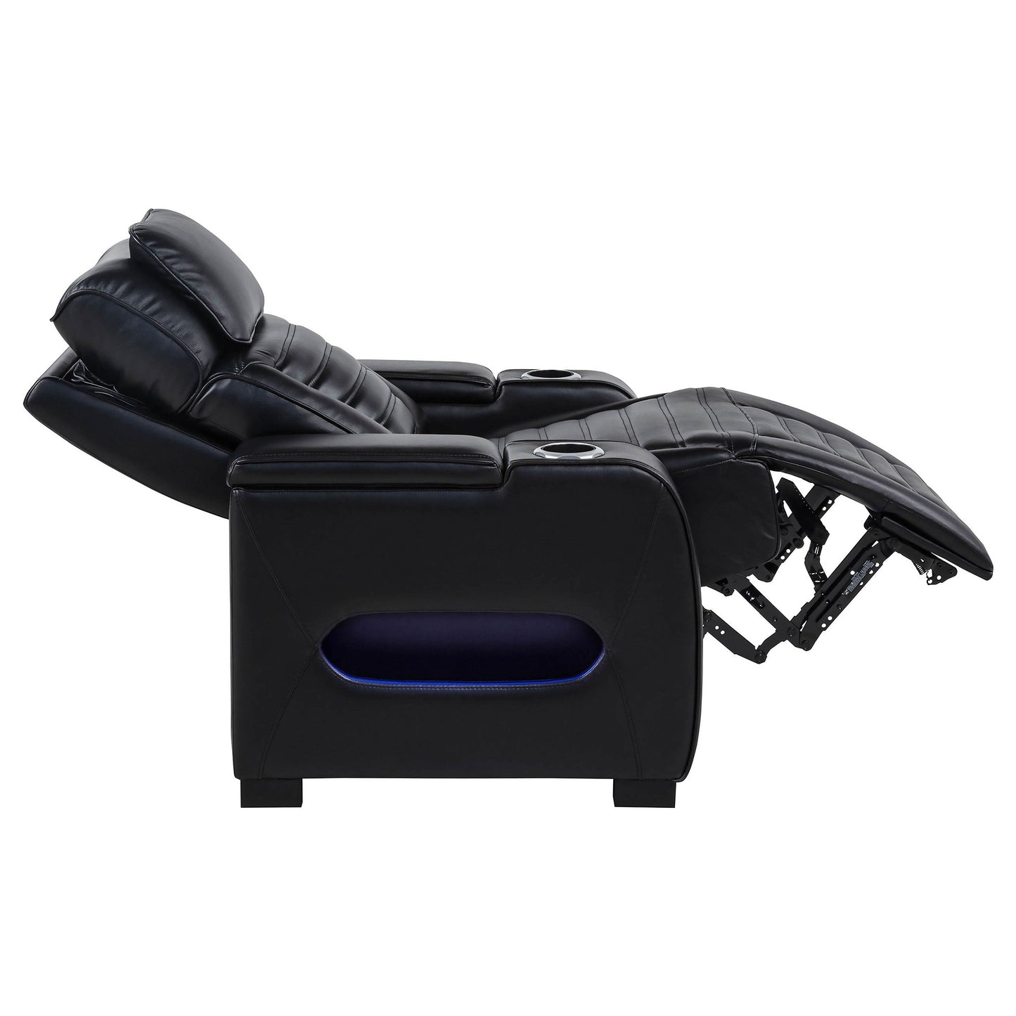 Fauteuil inclinable à LED double alimentation en similicuir Zuma noir