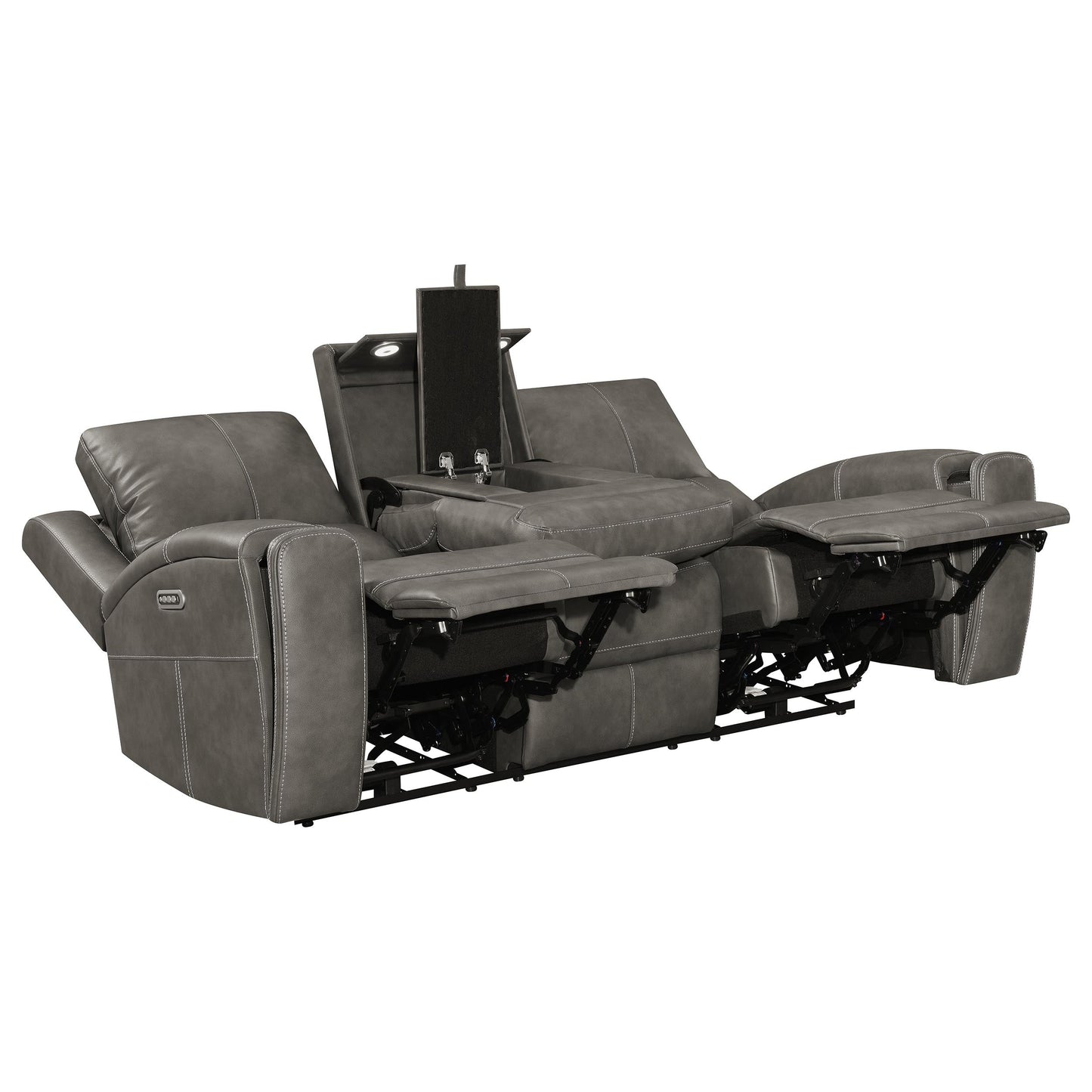 Canapé inclinable électrique triple Brickston, anthracite